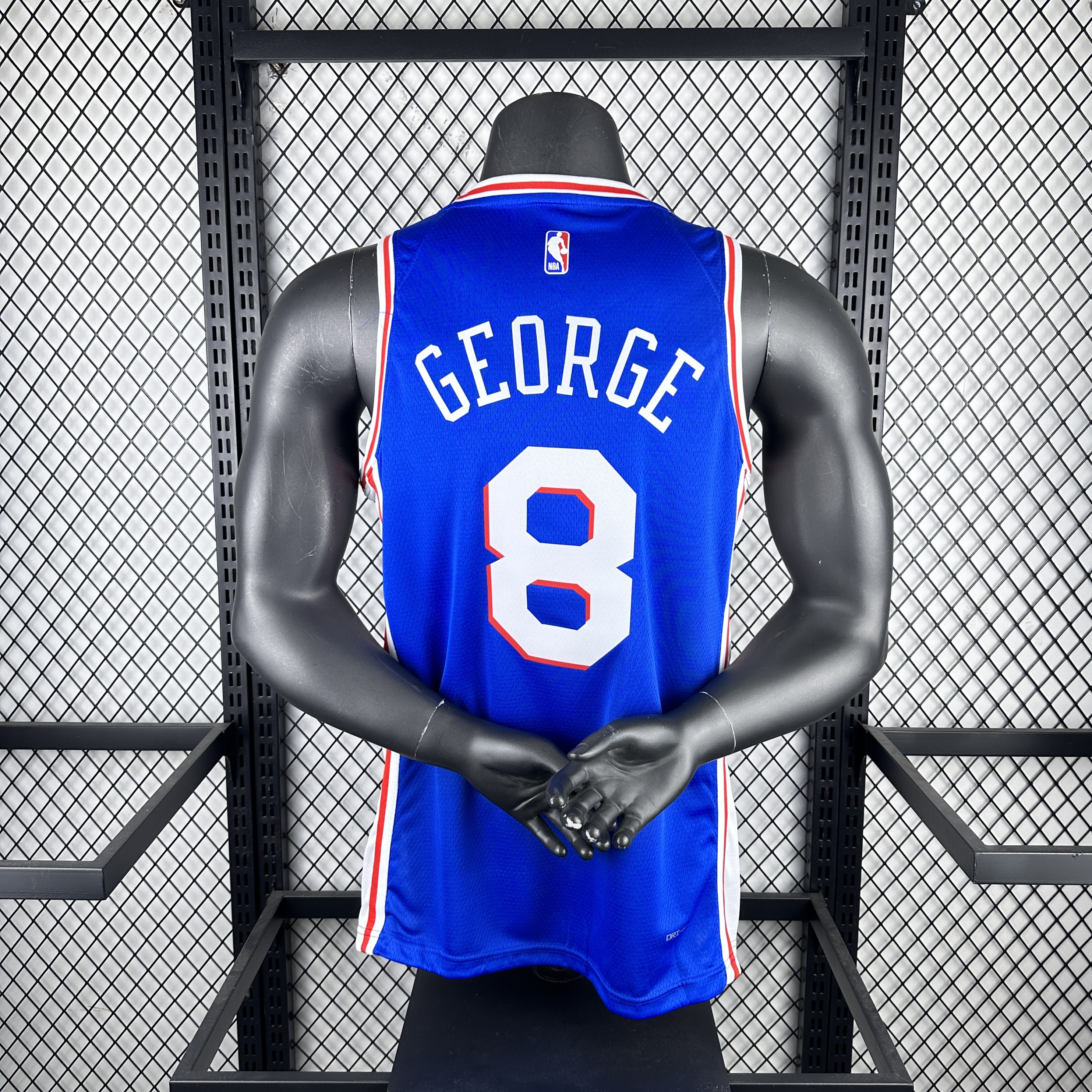 Season 23 76ers away blue No. 8 George