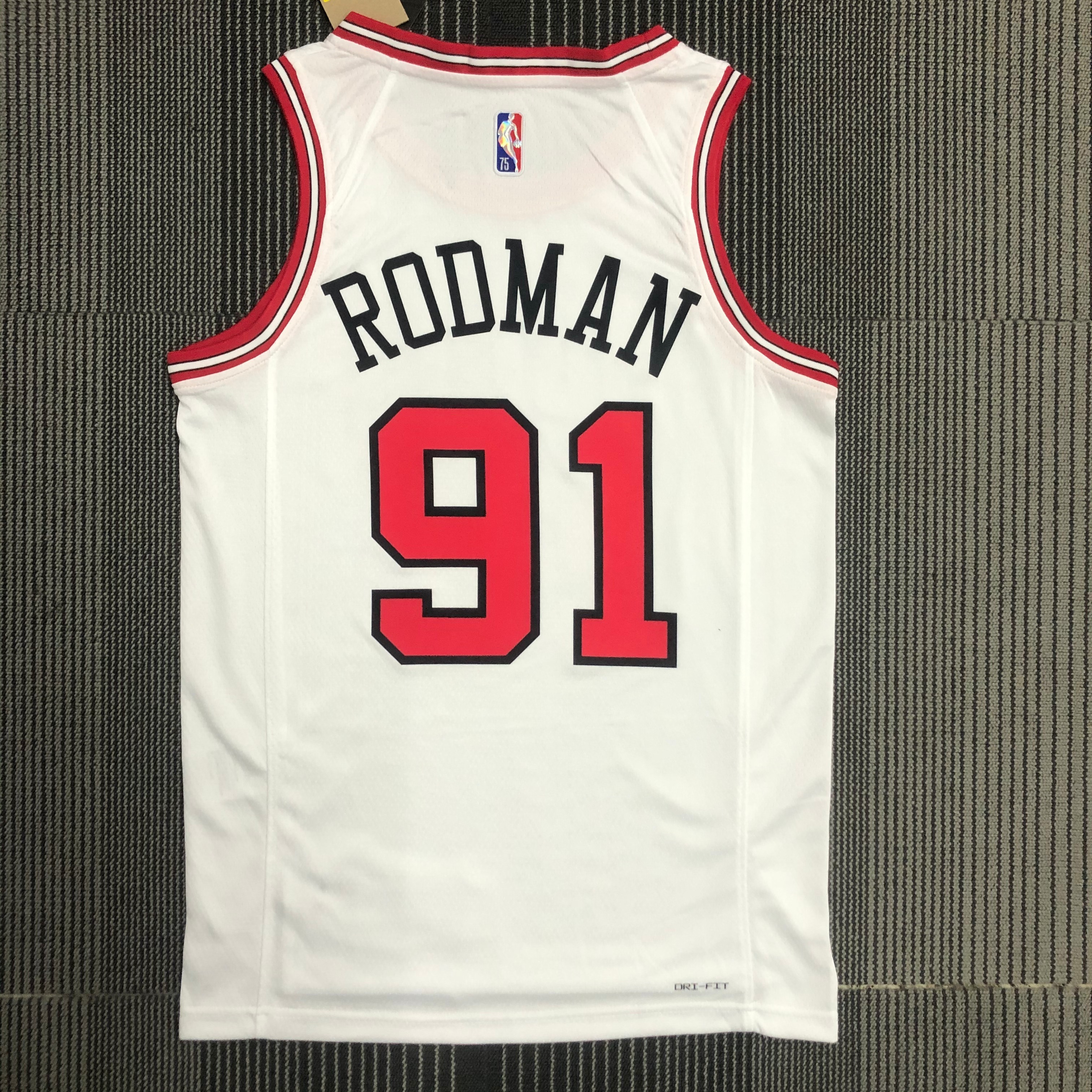 75th anniversary Bulls white 91 Rodman