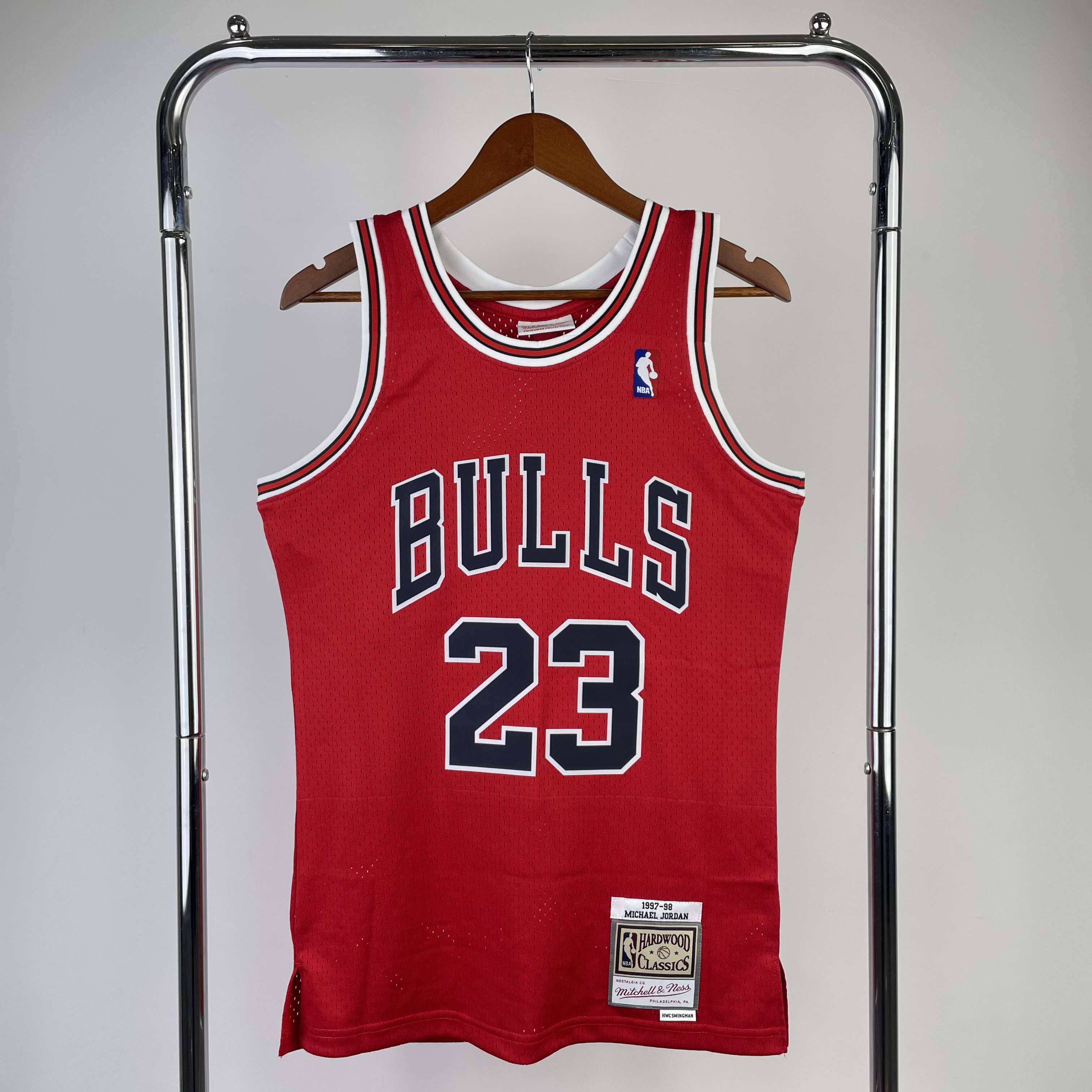 MN Hot Press Throwback jersey SW Bulls' 98 season red No. 23 Jordan
