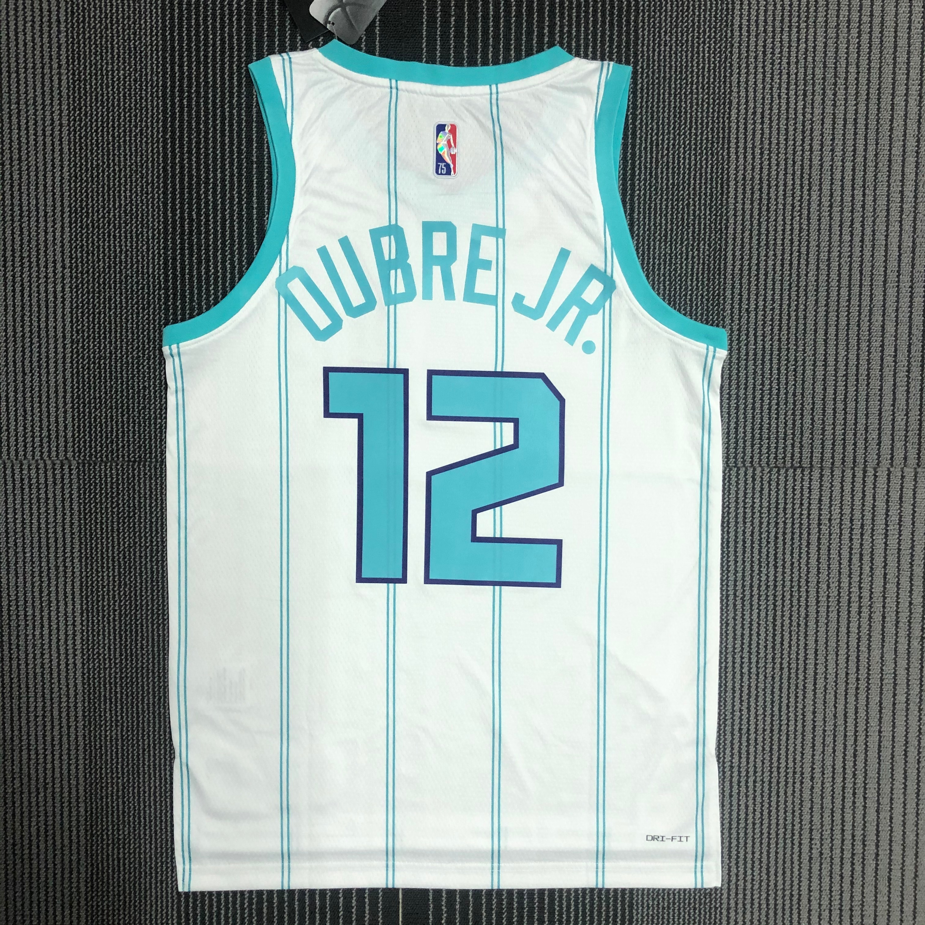 75th anniversary Hornets white number 12 Oubre JR