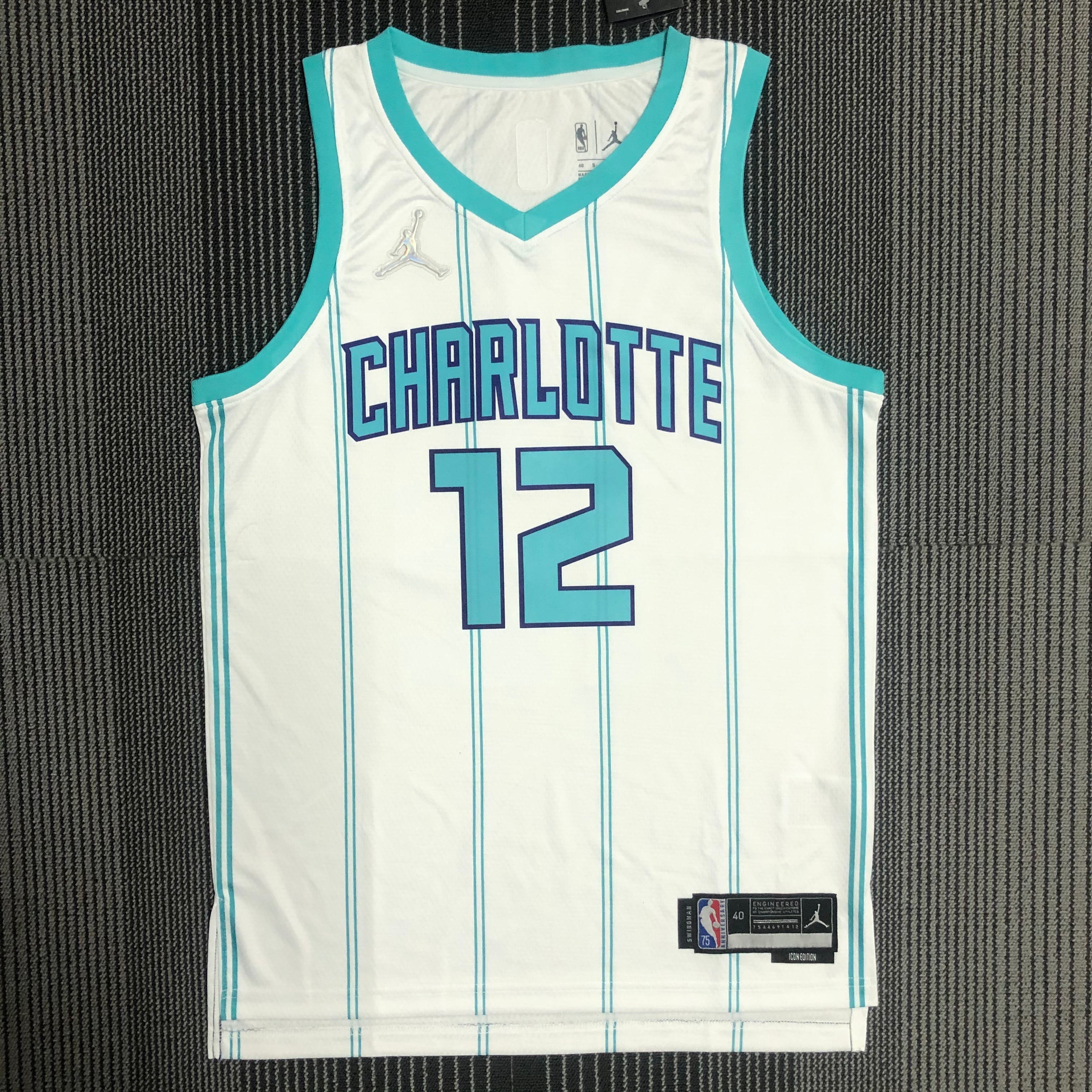 75th anniversary Hornets white number 12 Oubre JR