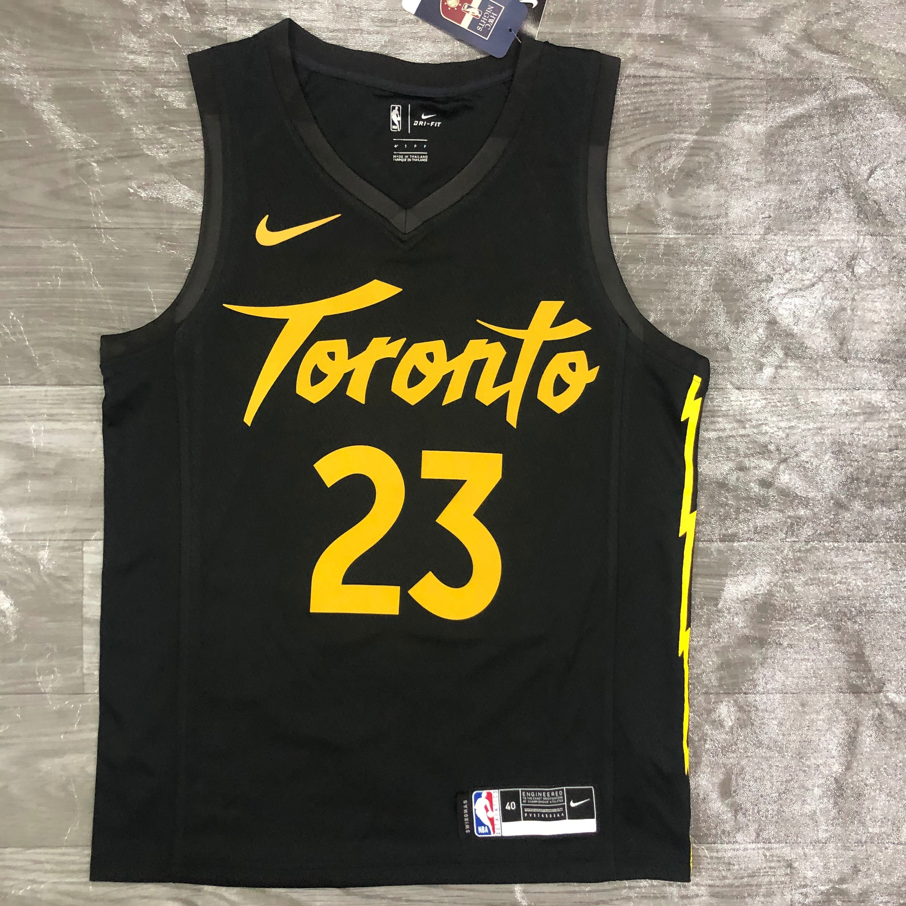 21 Raptors black gold number 23 Vanvleet