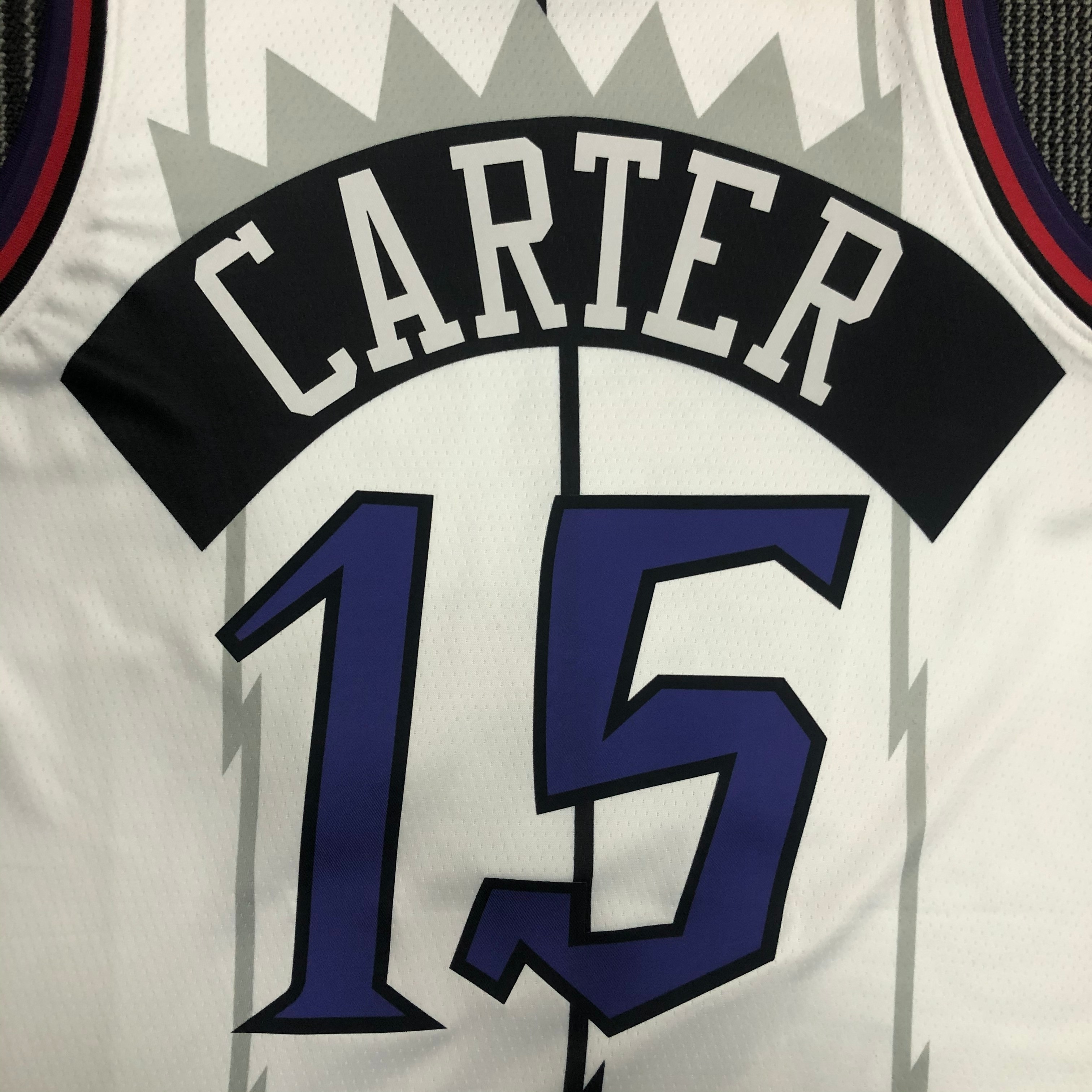 Raptors retro white number 15 Carter