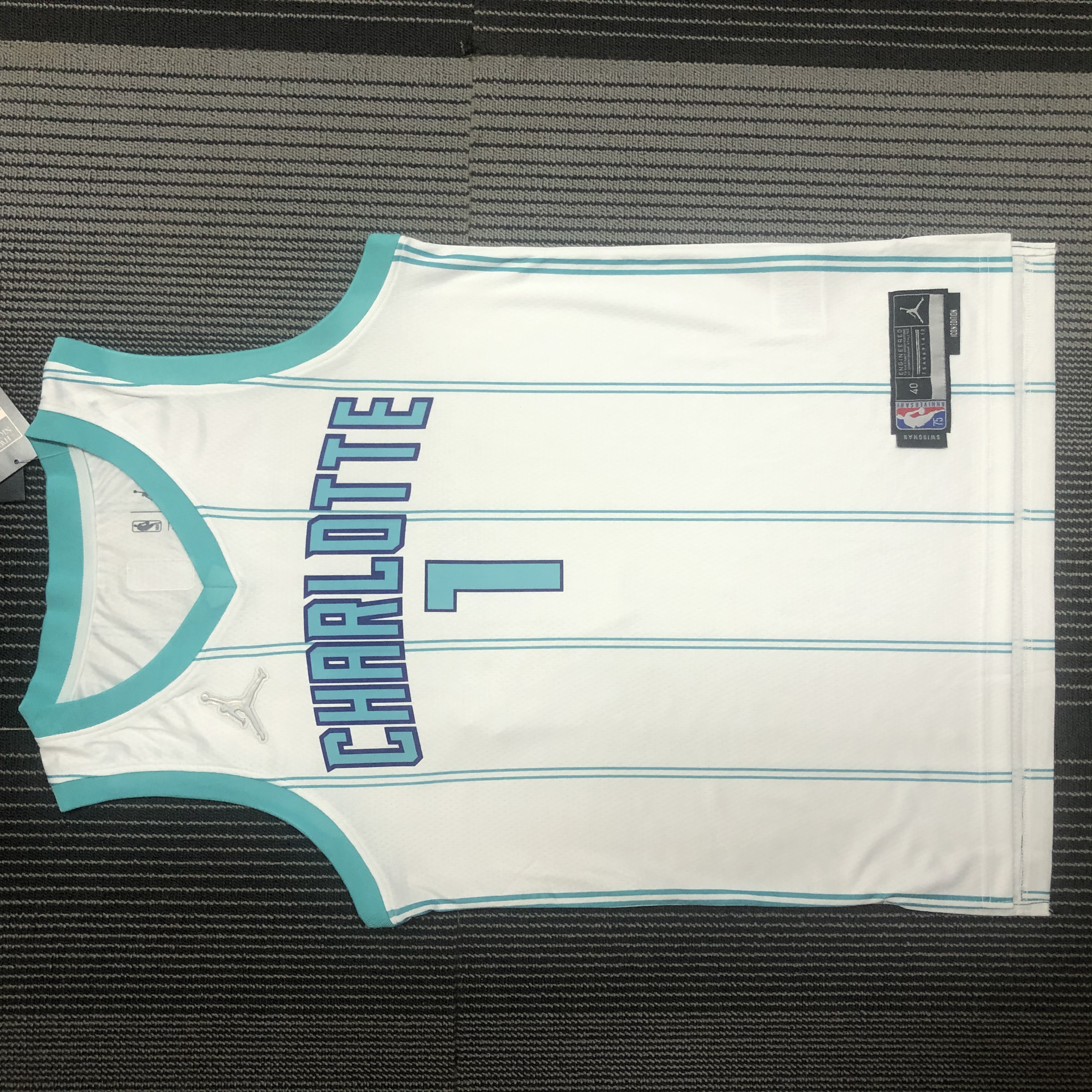 75th anniversary Hornets white number 1 Ball