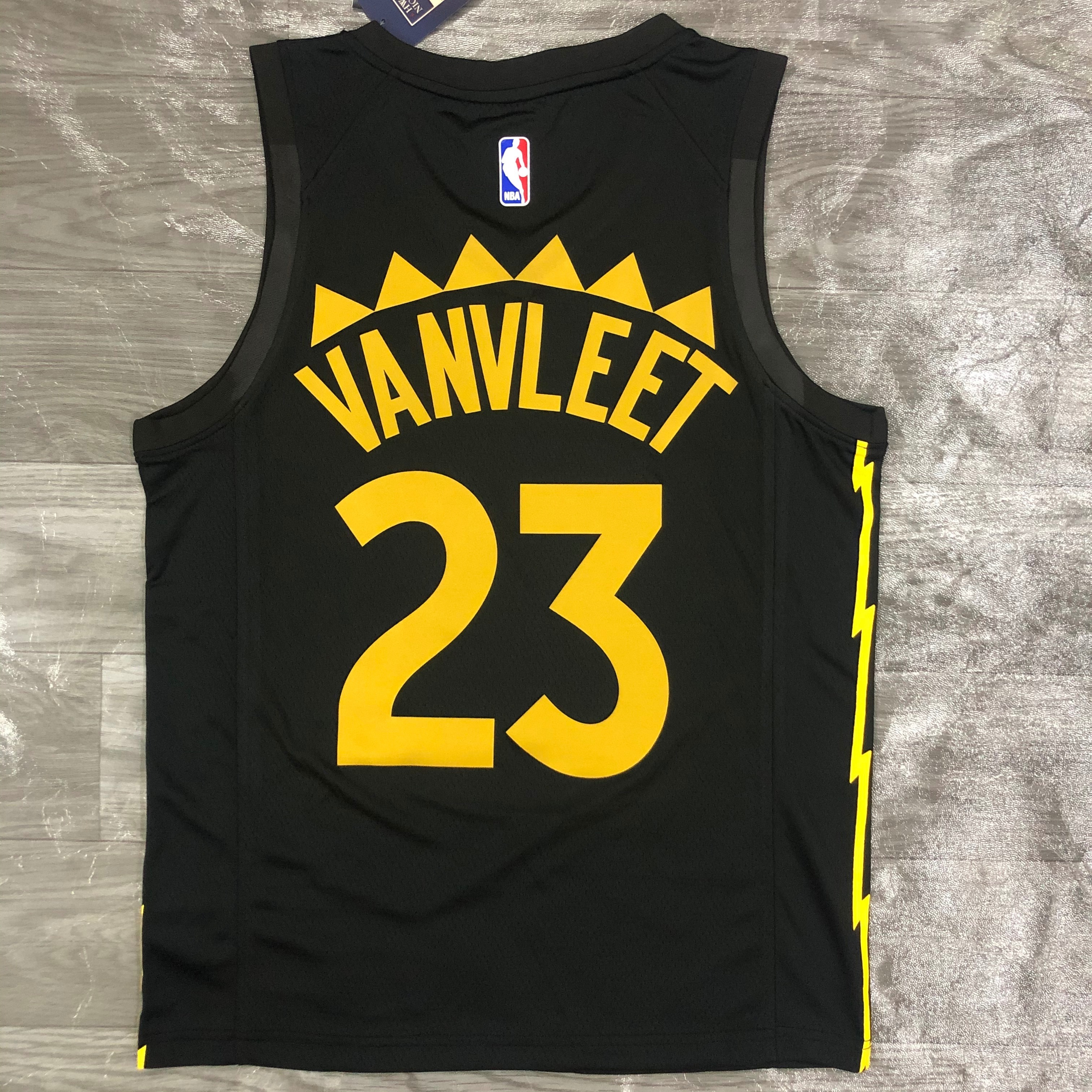 21 Raptors black gold number 23 Vanvleet