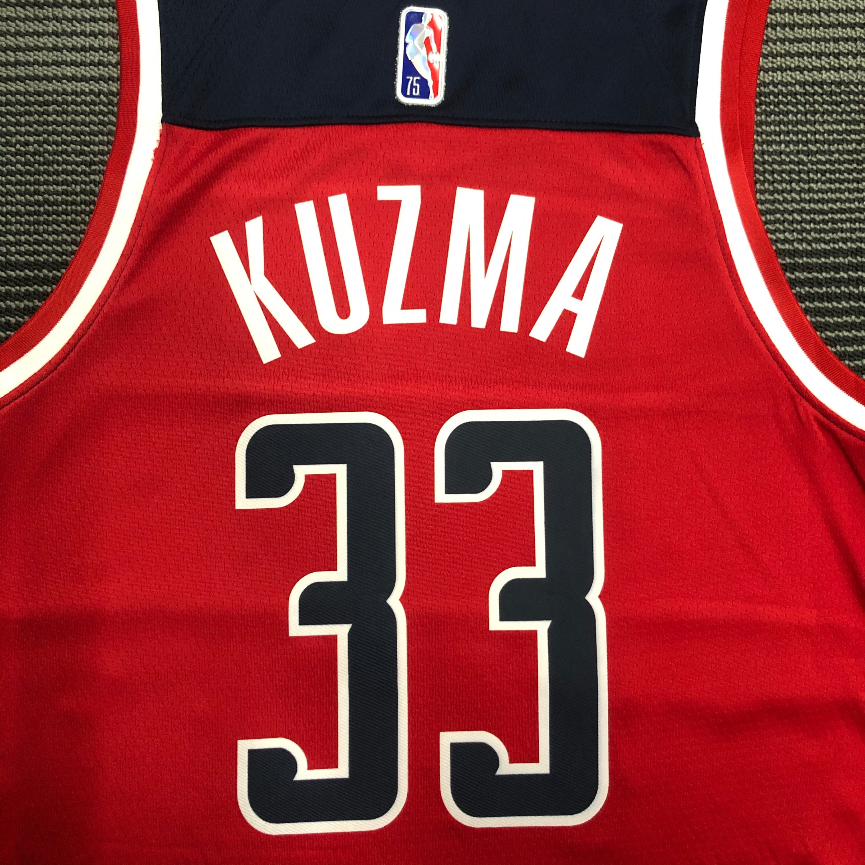 75th anniversary Wizards red 33 Kuzma