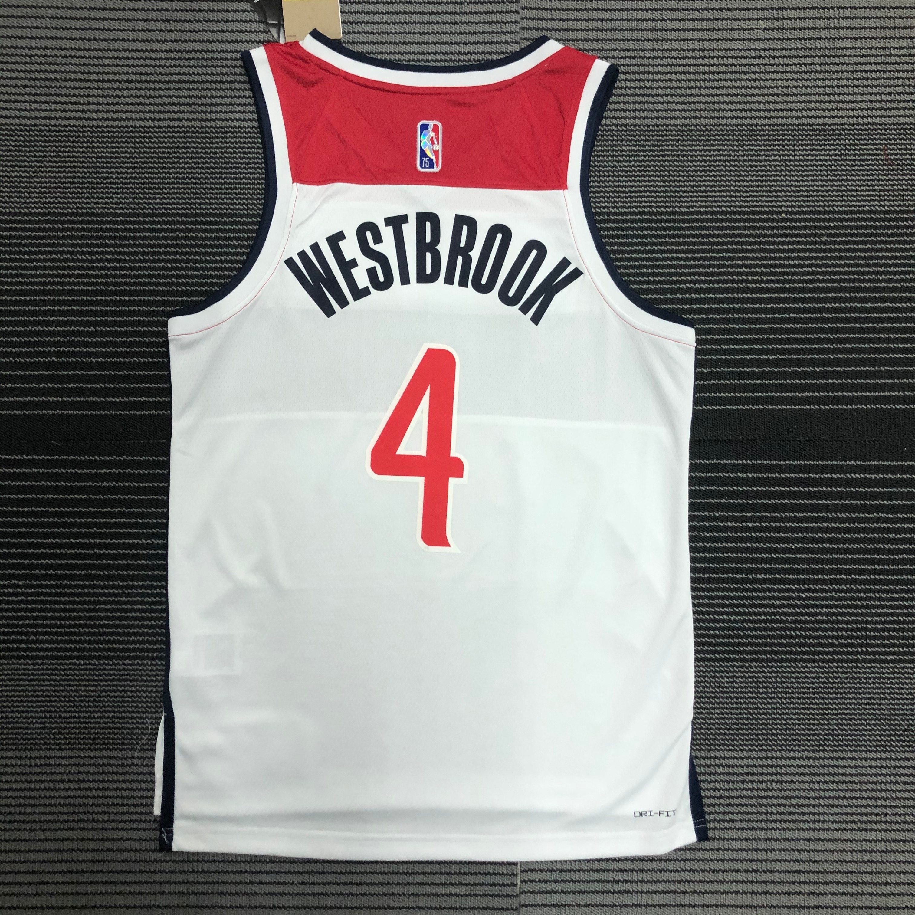 75th anniversary Wizards white No. 4 Westbrook