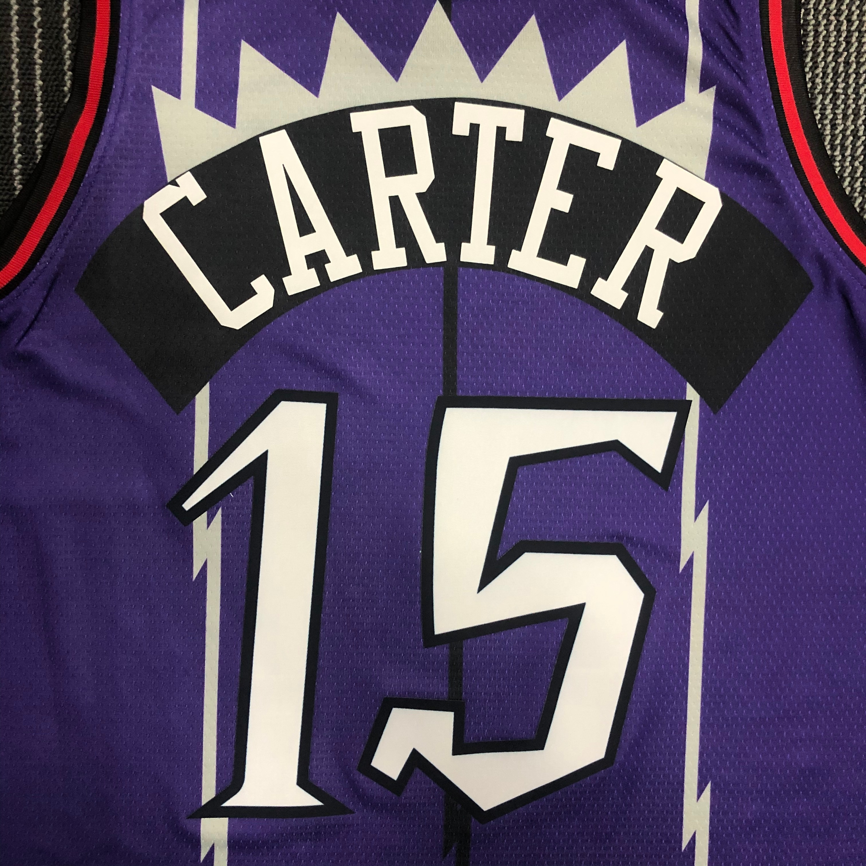 Raptors throwback purple number 15 Carter
