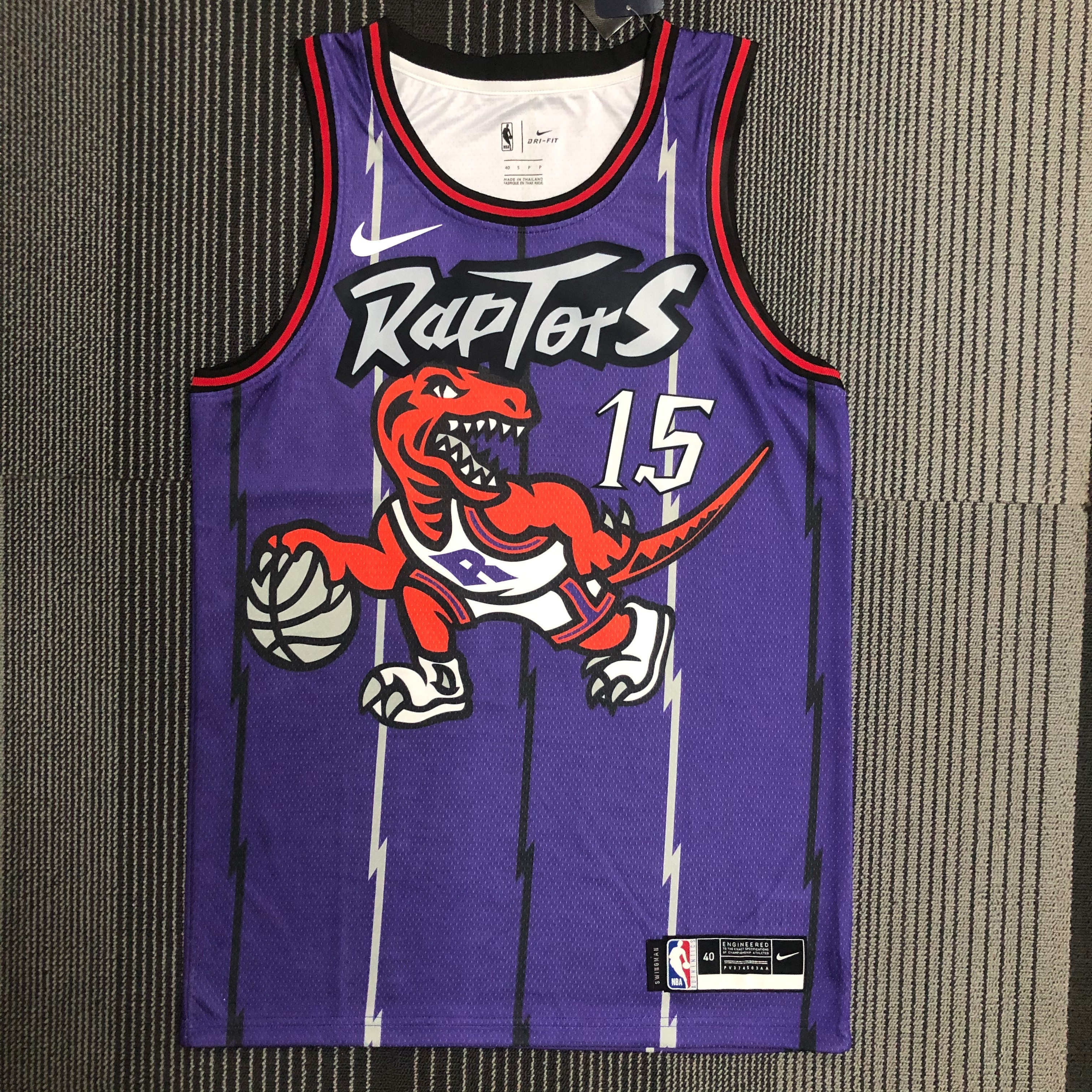 Raptors throwback purple number 15 Carter