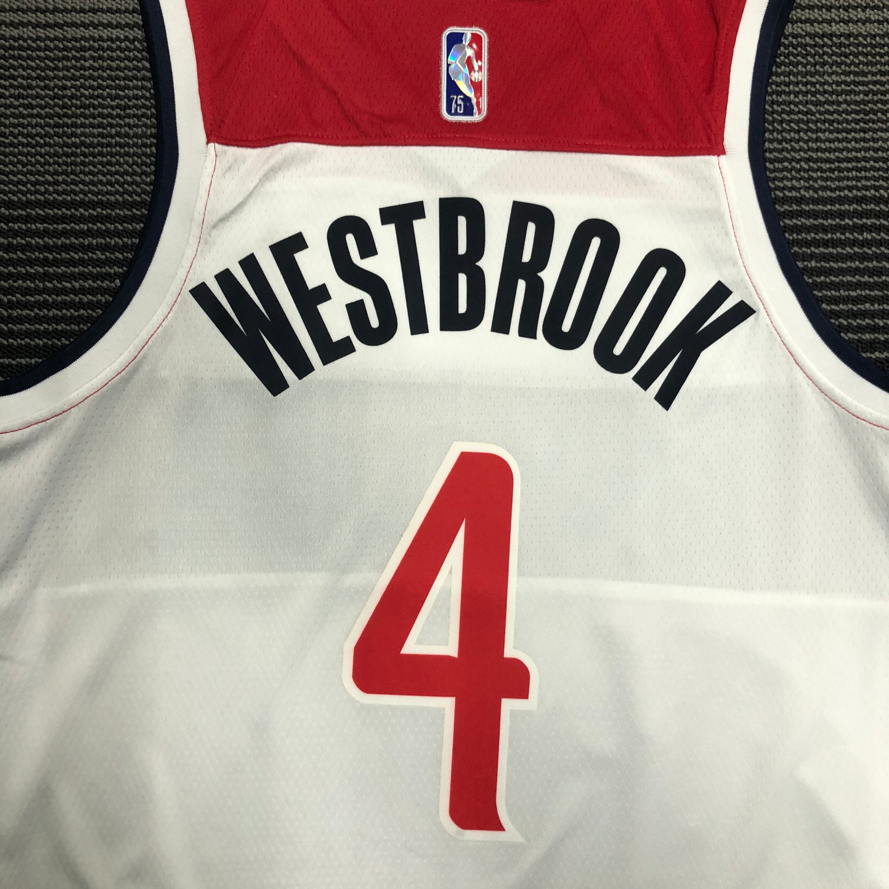 75th anniversary Wizards white No. 4 Westbrook
