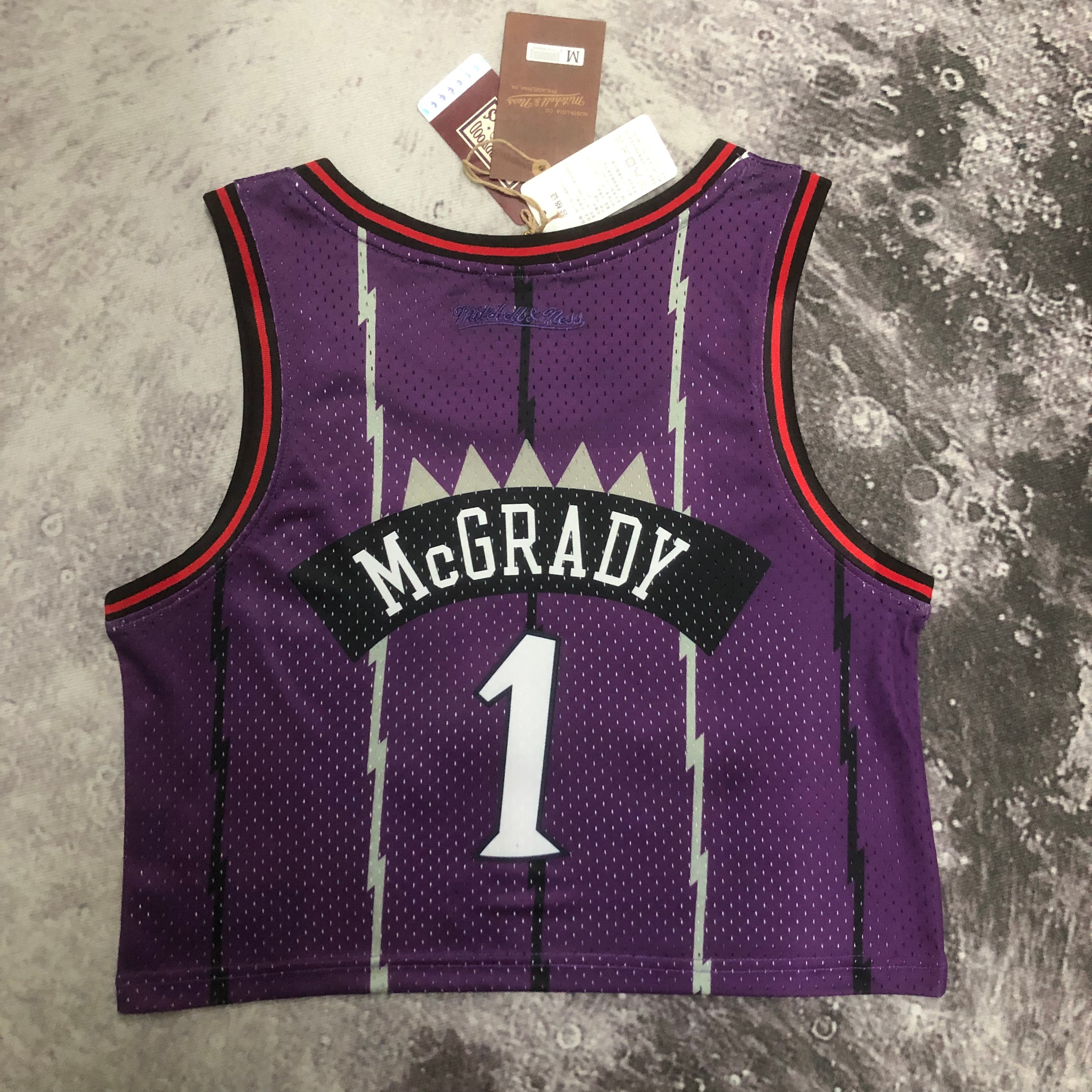 MN Women's Crop throwback jersey The Raptors purple No. 1 McGrady