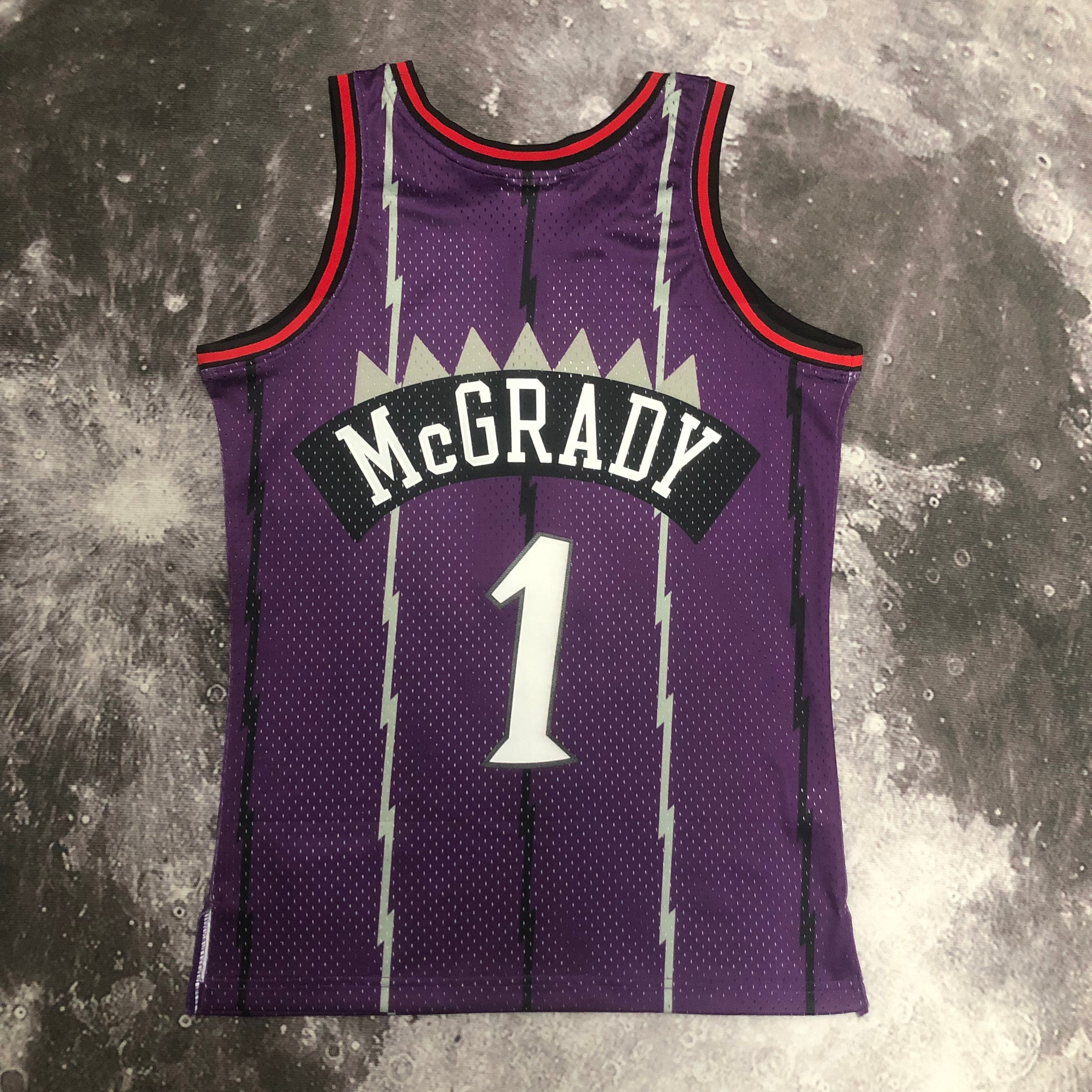 MN Hot Press Throwback jersey SW Raptors' 99 season purple No. 1 McGrady