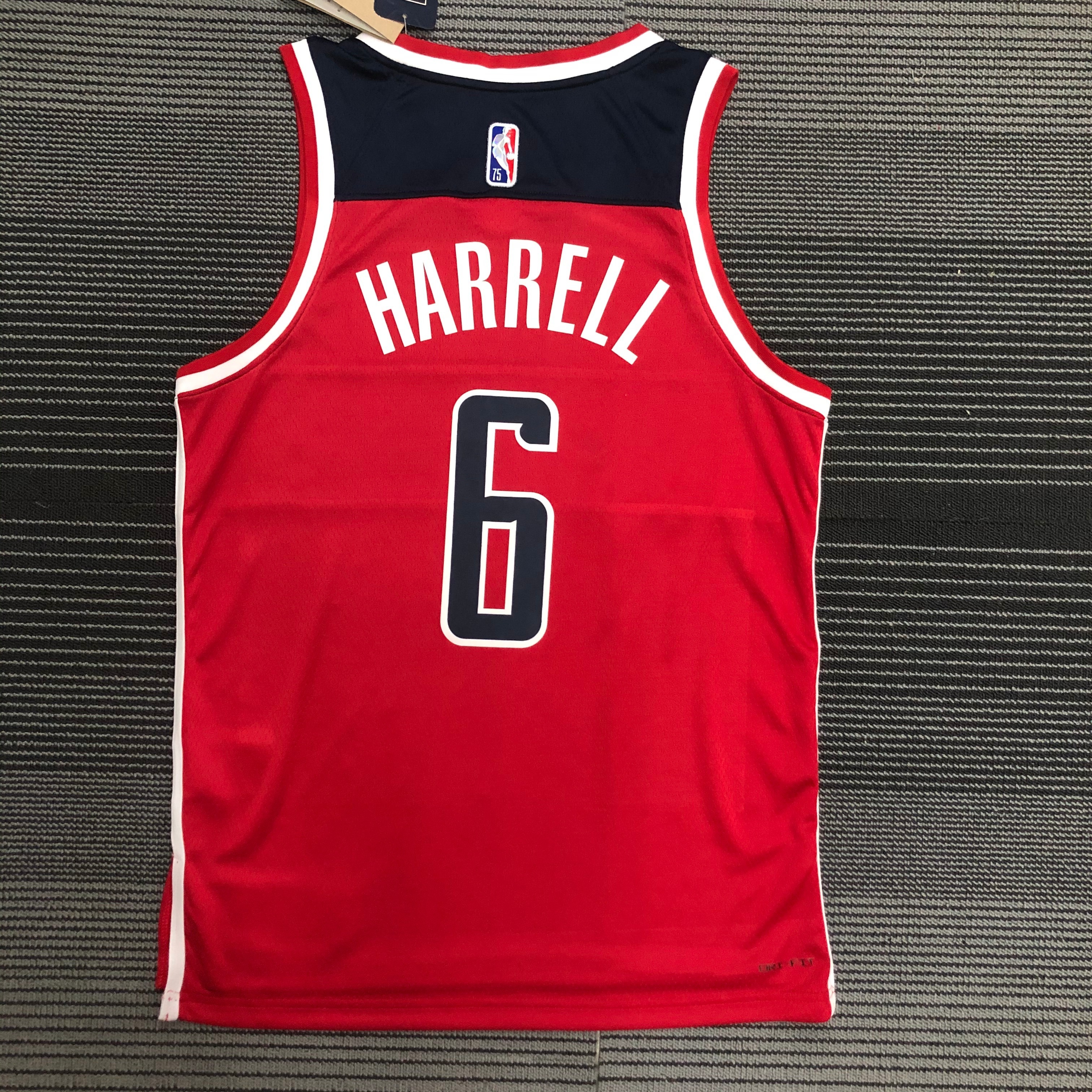 75th anniversary Wizards red No. 6 Harrell