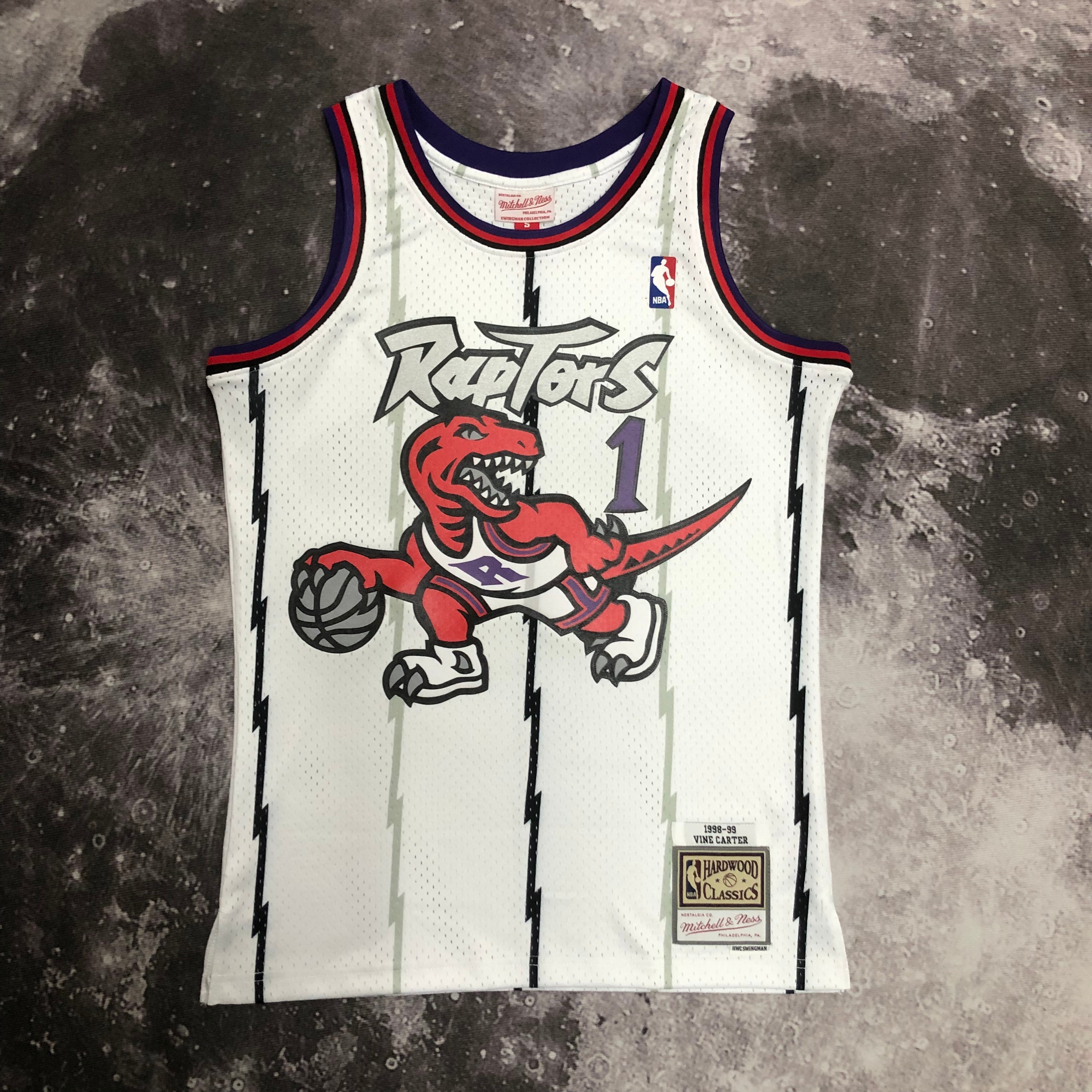 MN Hot Press Throwback jersey SW Raptors' 99 season white No. 1 McGrady