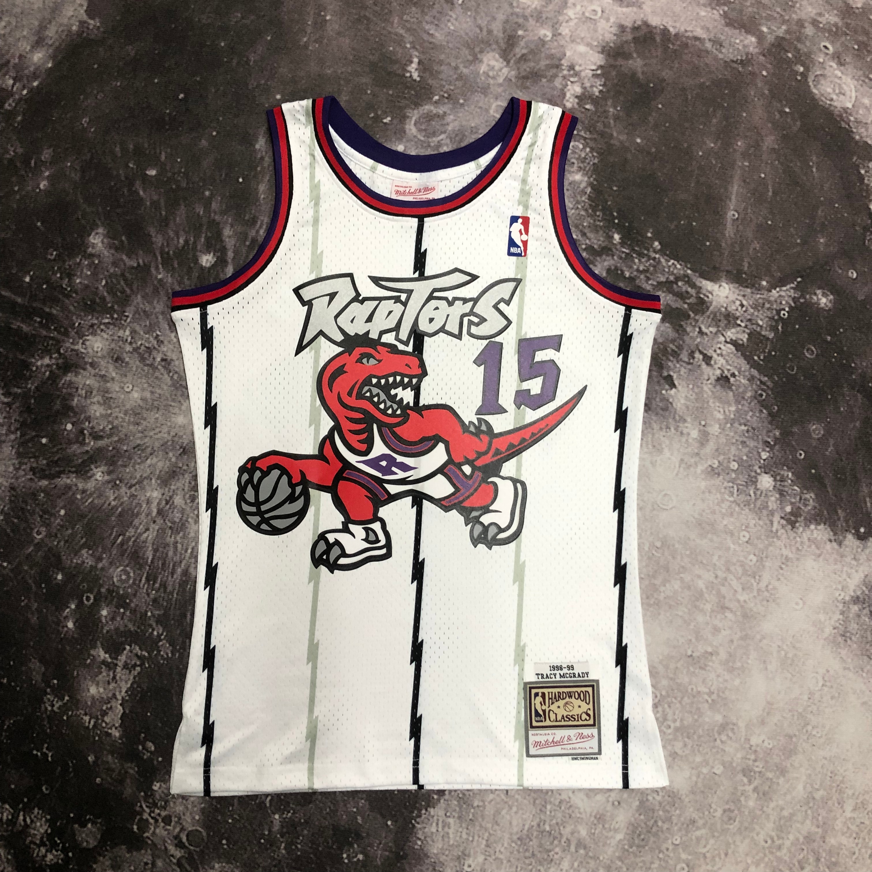 MN Hot Press throwback jersey SW Raptors' 99 season white No. 15 Carter