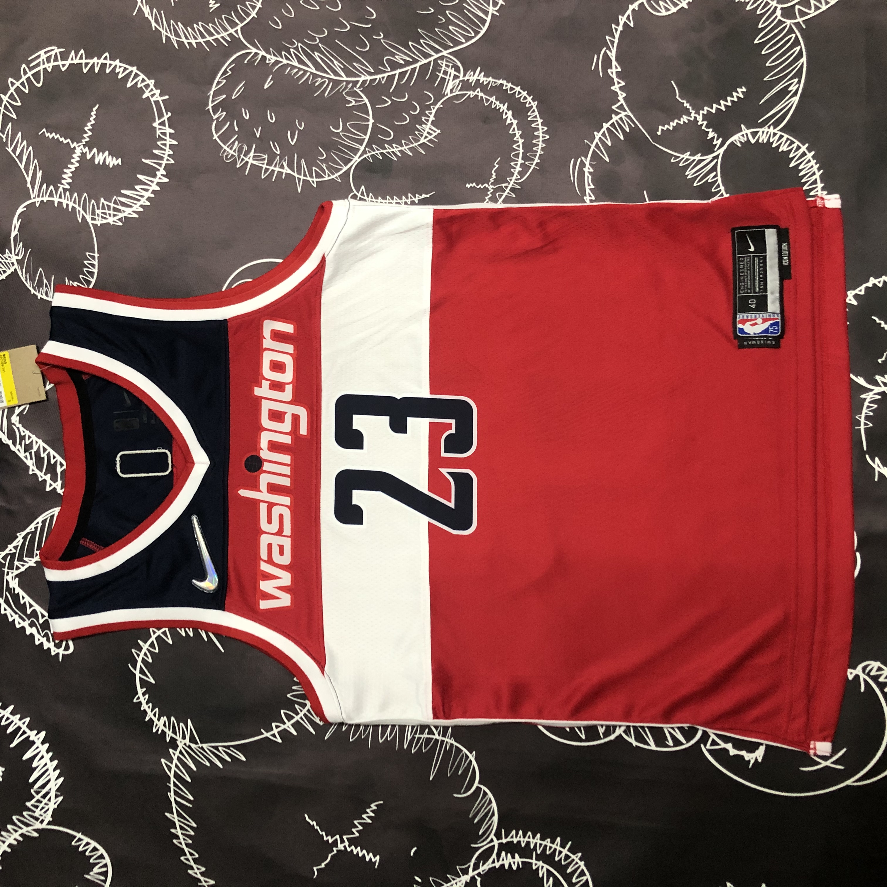 75th anniversary Wizards red No. 23 Jordan