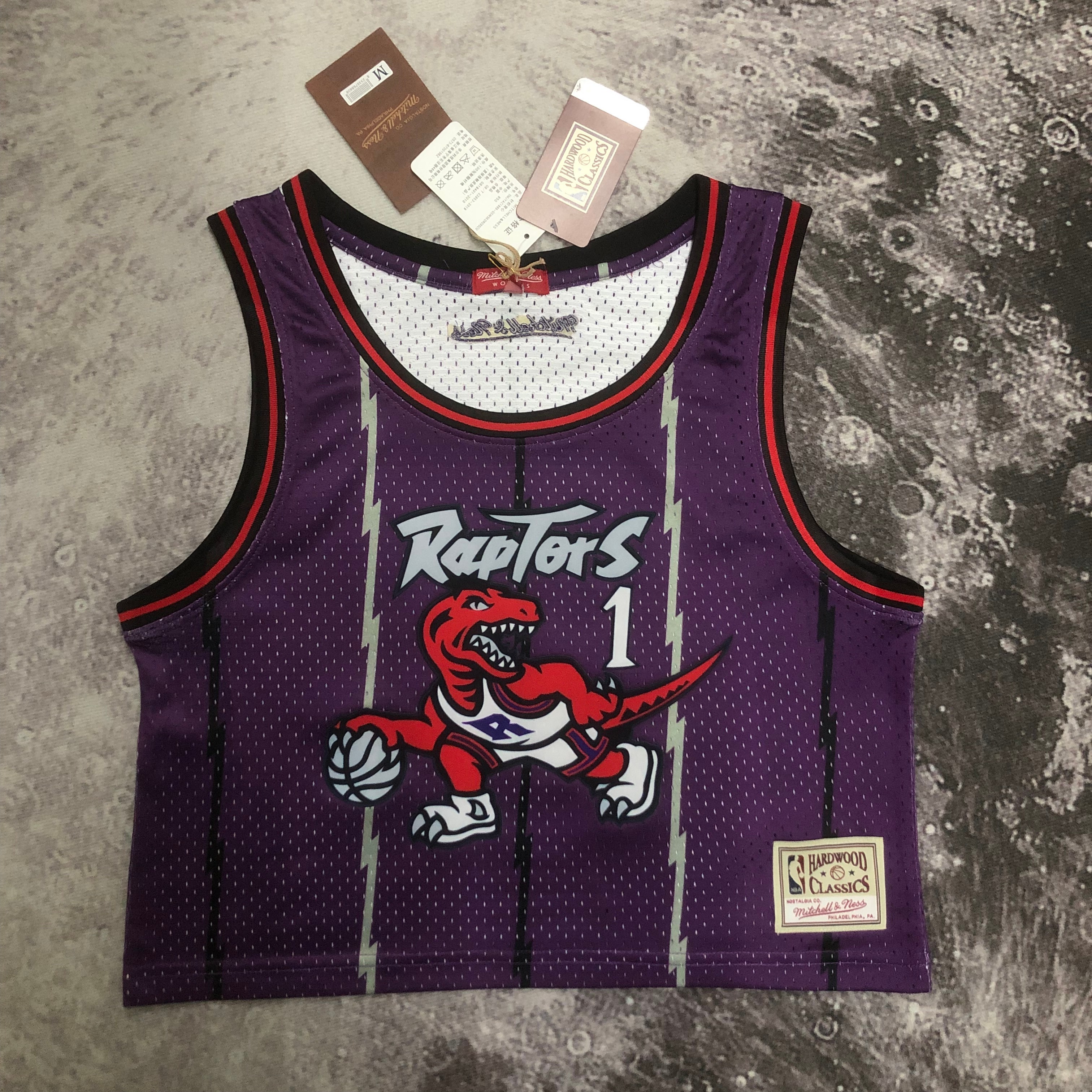MN Women's Crop throwback jersey The Raptors purple No. 1 McGrady