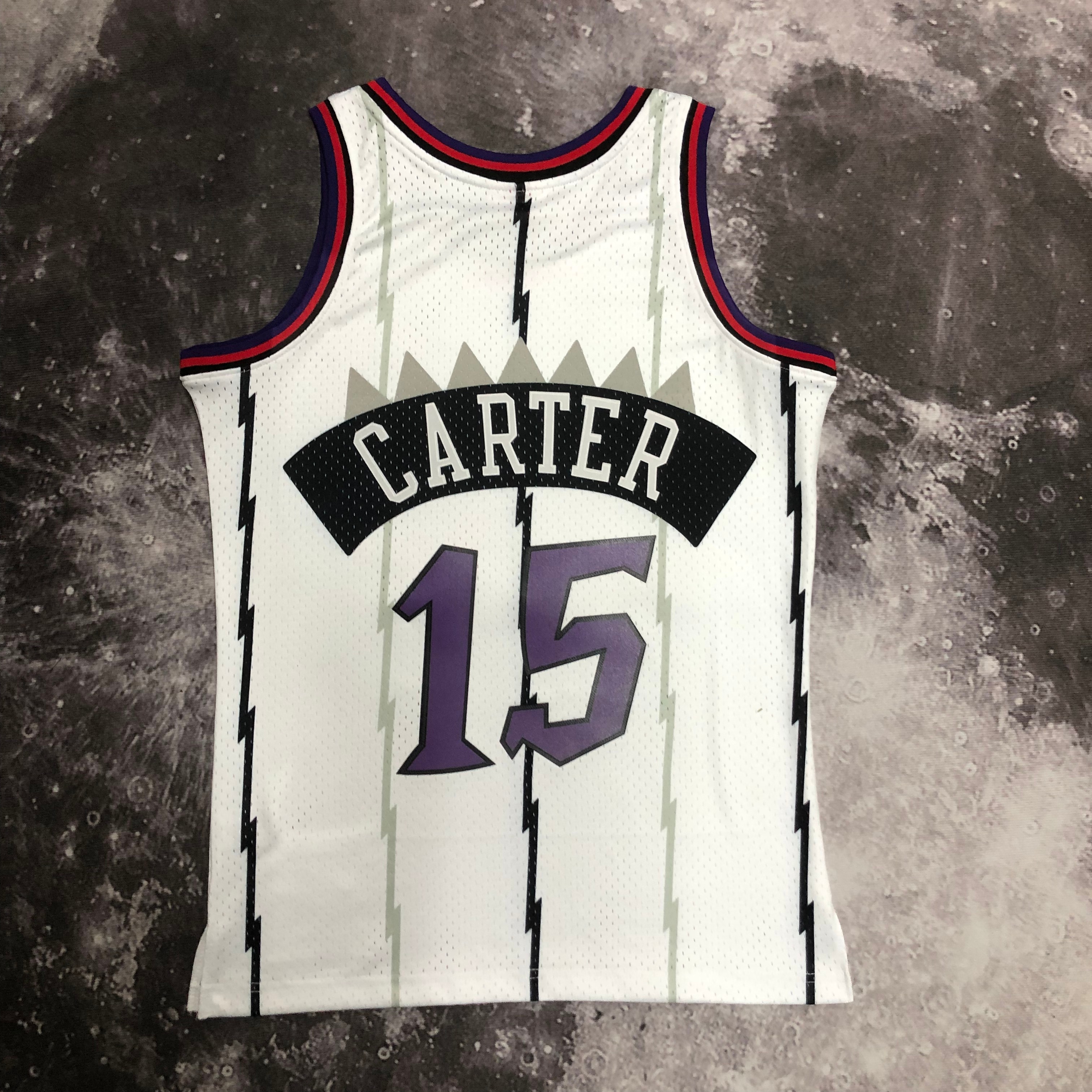 MN Hot Press throwback jersey SW Raptors' 99 season white No. 15 Carter
