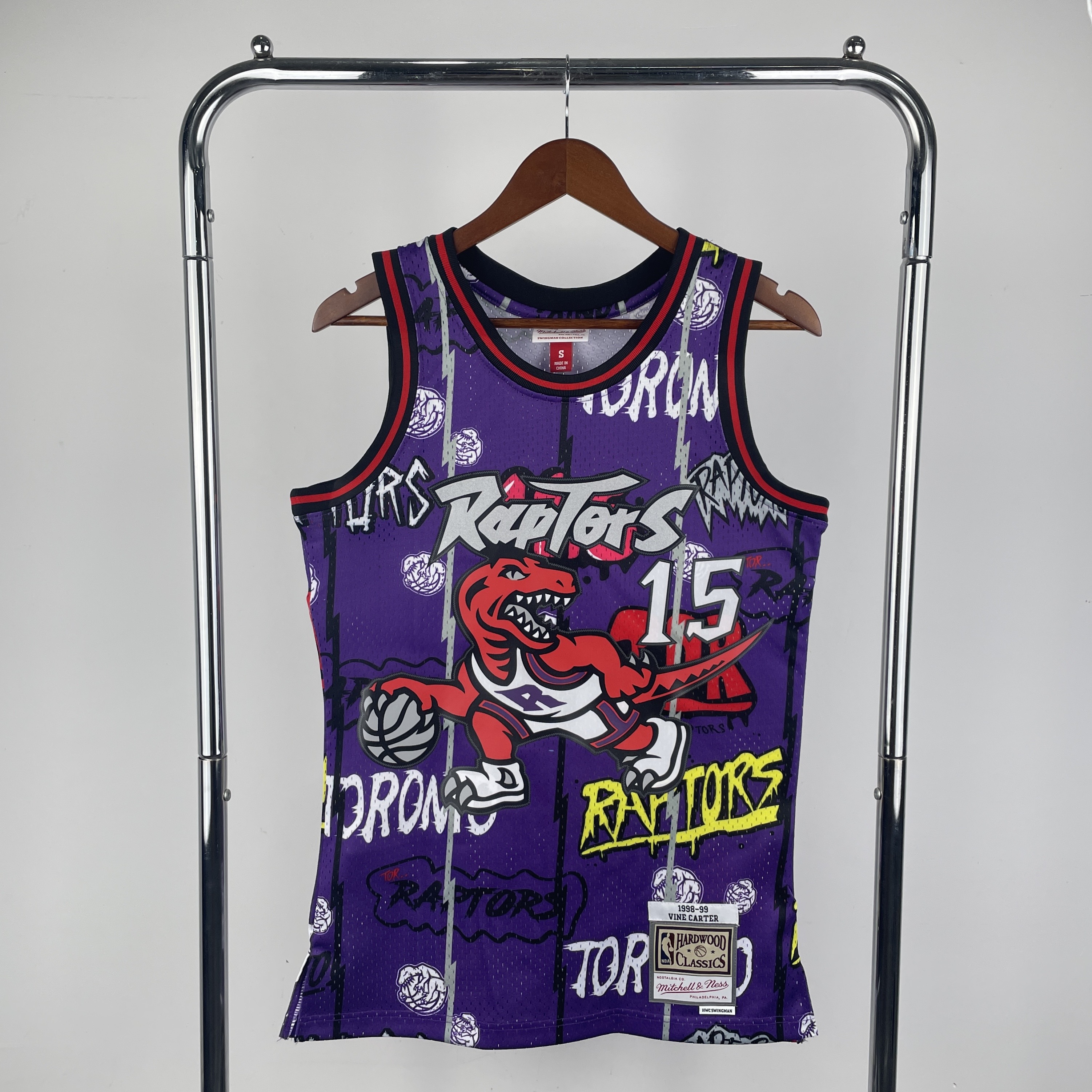 MN Hot Press Throwback jersey SW Raptors 9899 season doodle No. 15 Carter