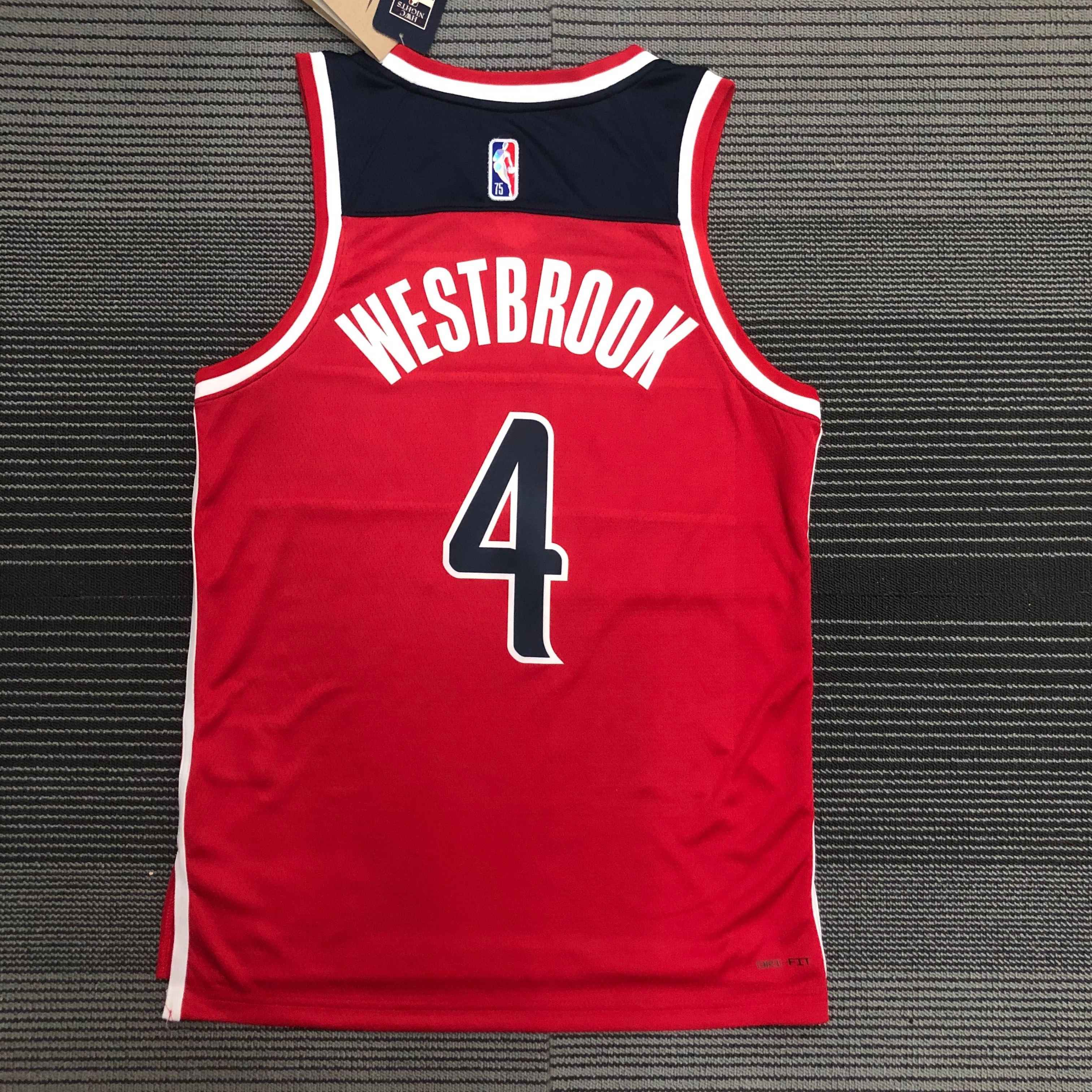 75th anniversary Wizards red number 4 Westbrook