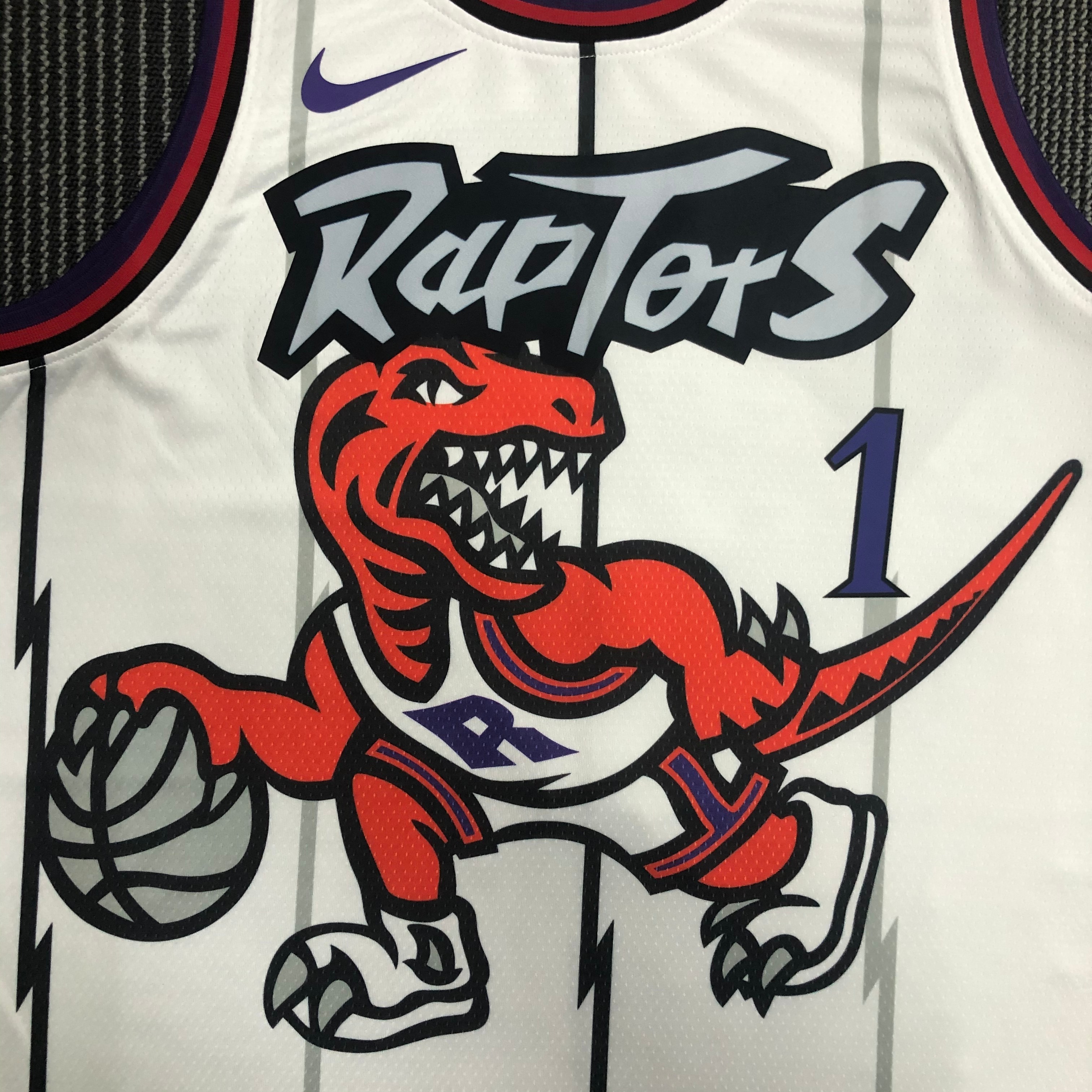 Raptors retro white No. 1 McGrady