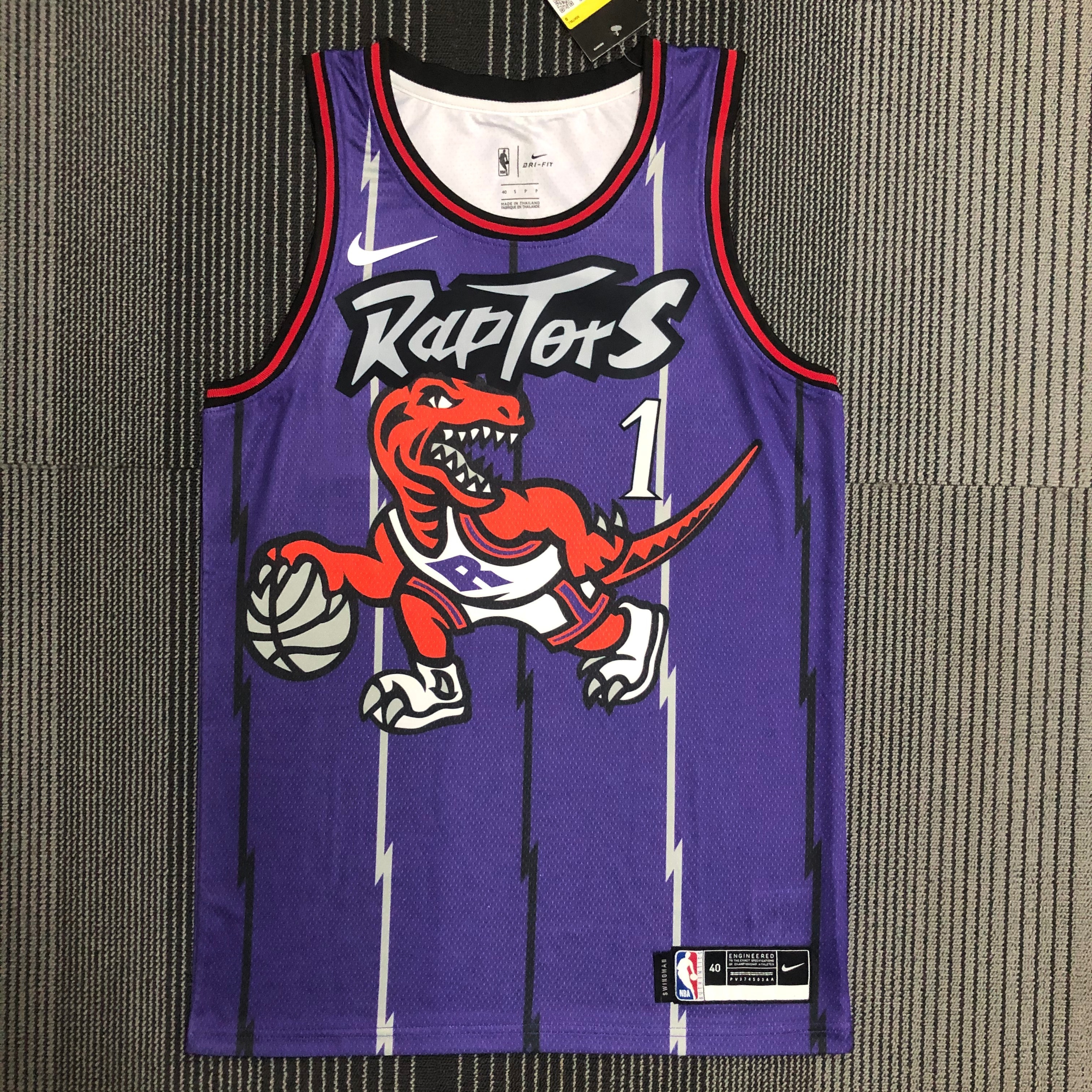 Raptors throwback purple No. 1 McGrady