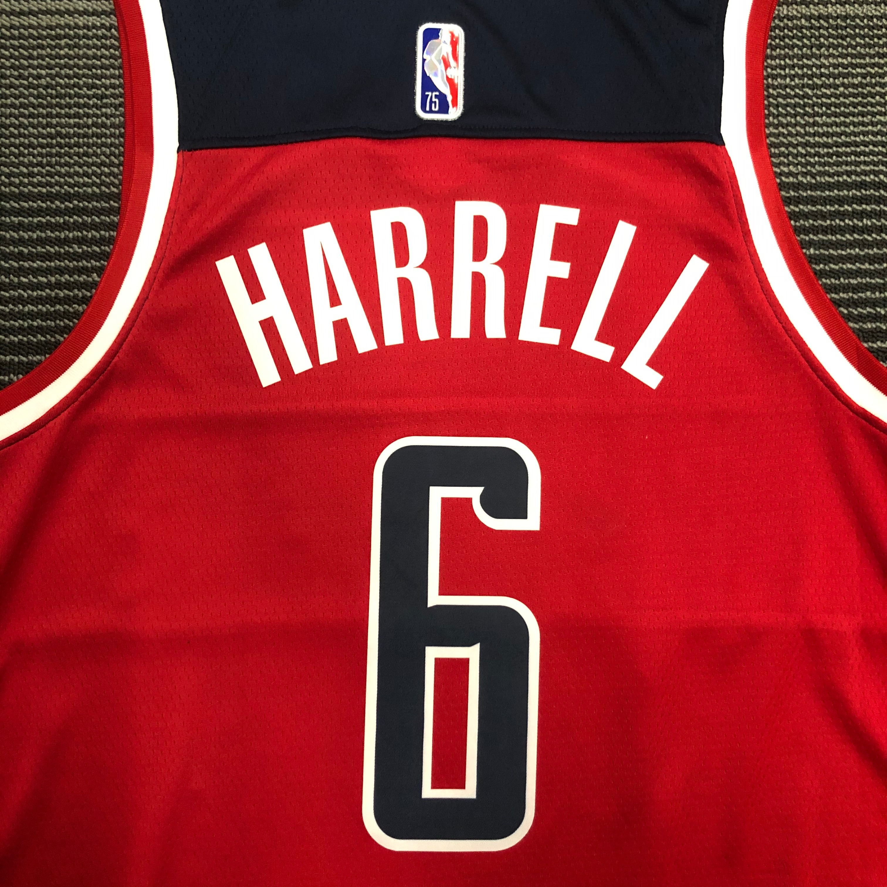 75th anniversary Wizards red No. 6 Harrell