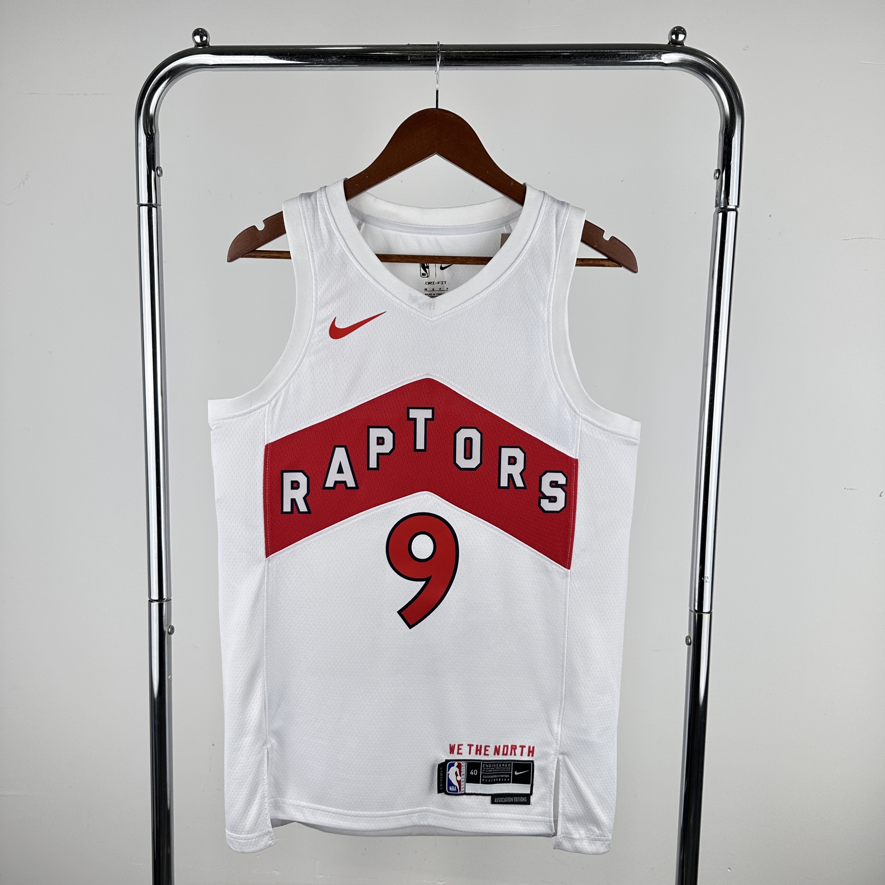 23 season Raptors home white number 9 Barrett