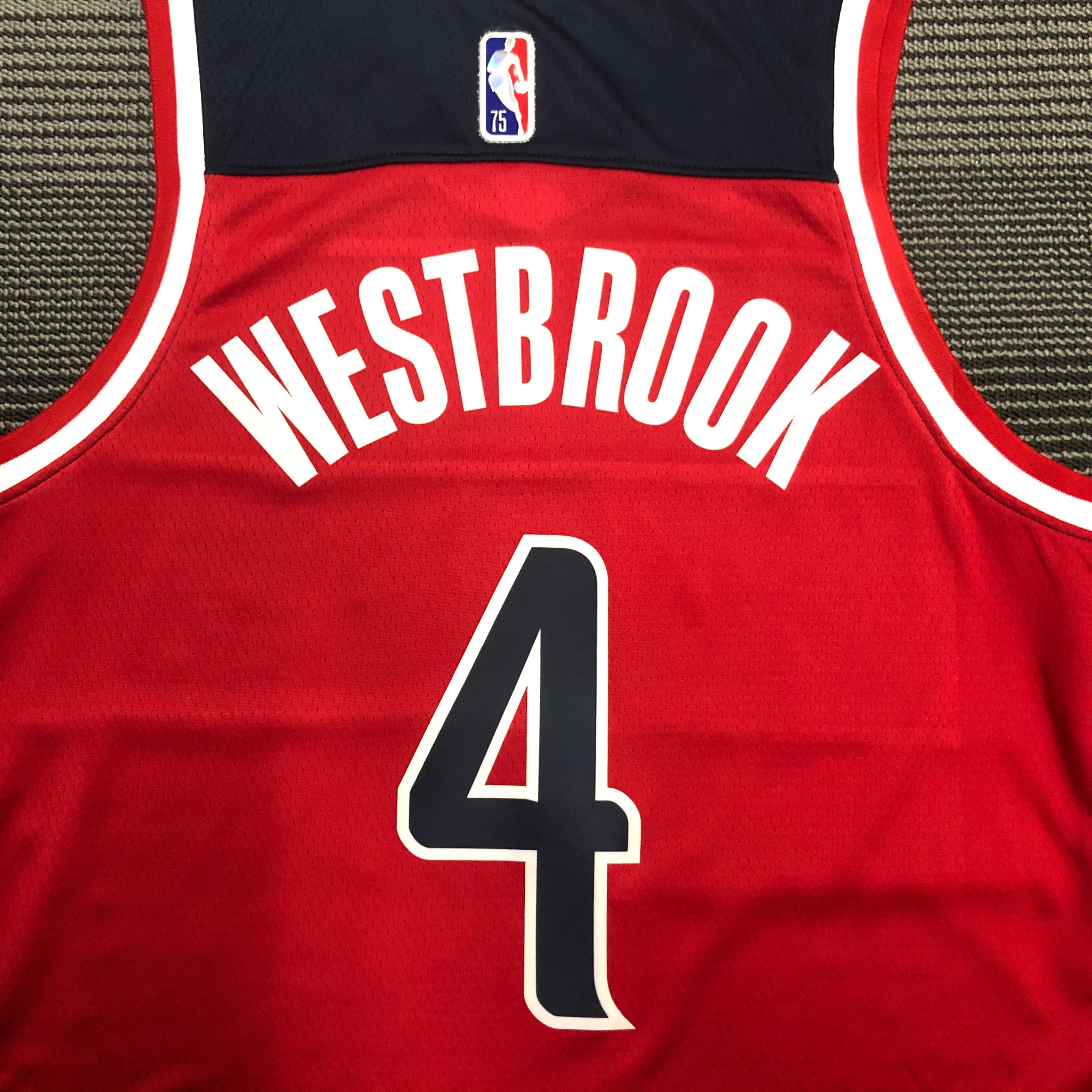 75th anniversary Wizards red number 4 Westbrook