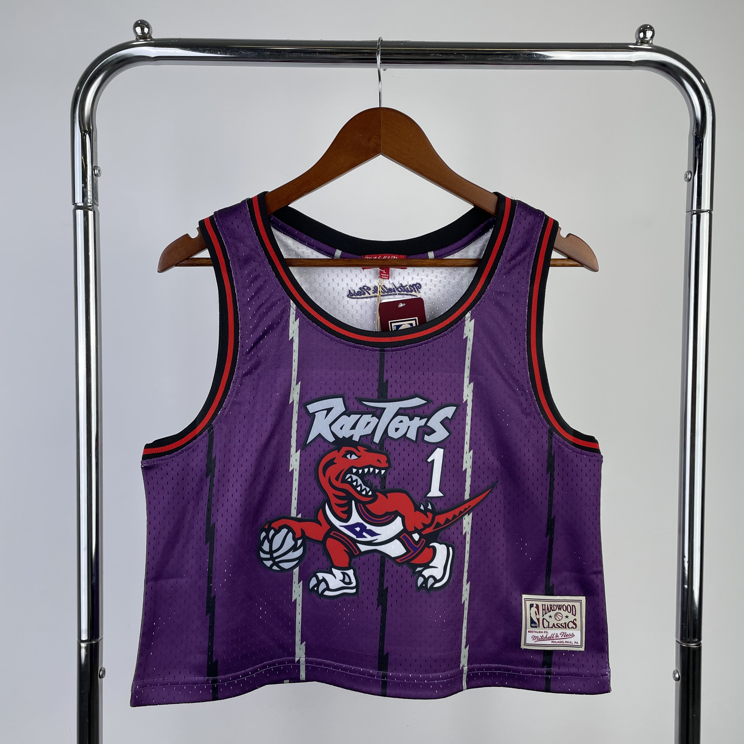 MN Women's Crop throwback jersey The Raptors purple No. 1 McGrady