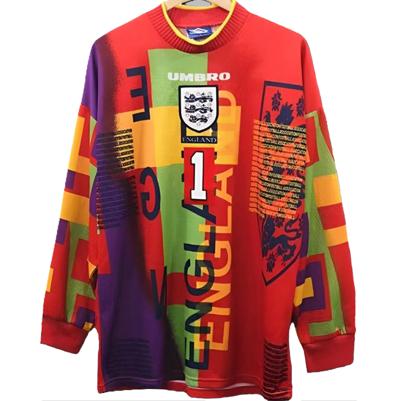 1996-1997 England long-sleeved goalkeepers retro jersey