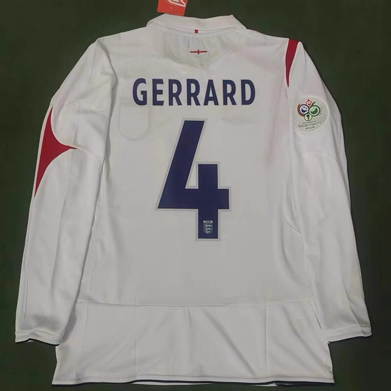 2006 England home long-sleeved throwback jersey