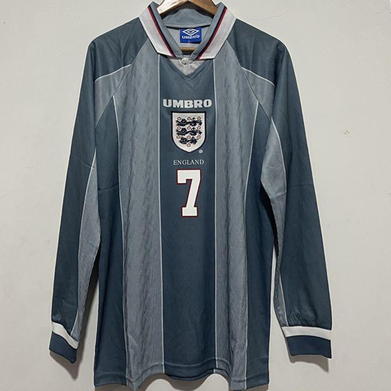 1996 England away long-sleeved throwback jersey