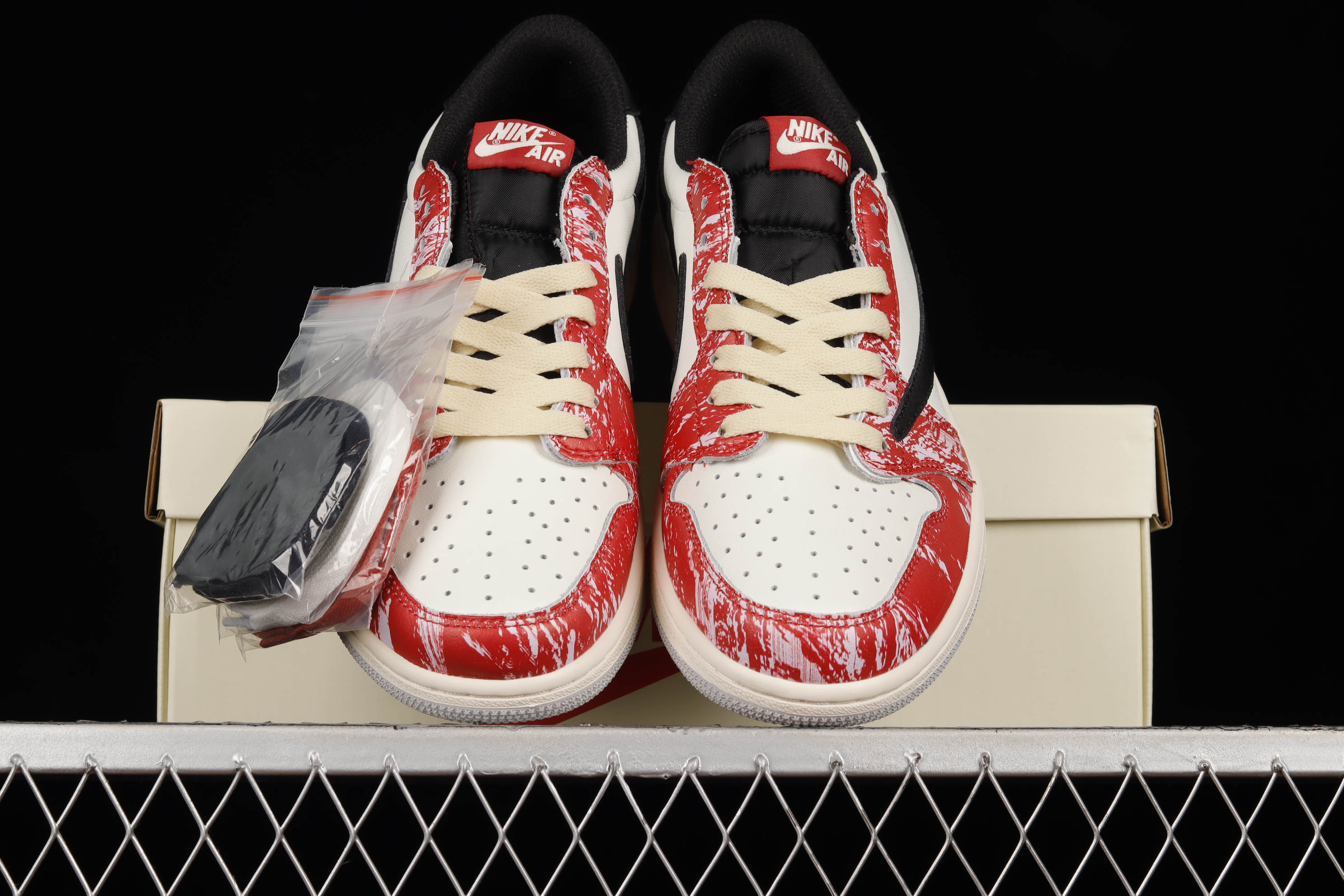 AJ1 Knitted Lightning backhook low top basketball shoes DM7866-133 36-46
