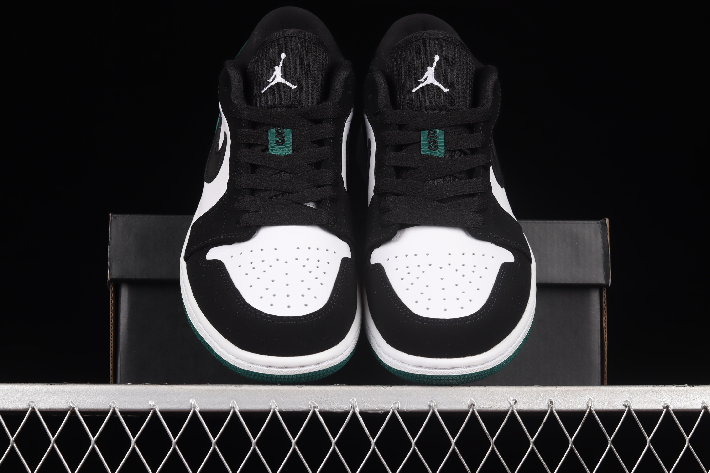 AJ1 Black Green Toe Low top Culture Basketball Shoes 553558-113 35.5-45