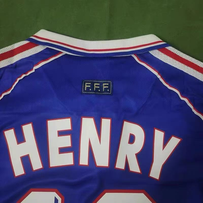 1998 France Home retro jersey Long sleeve