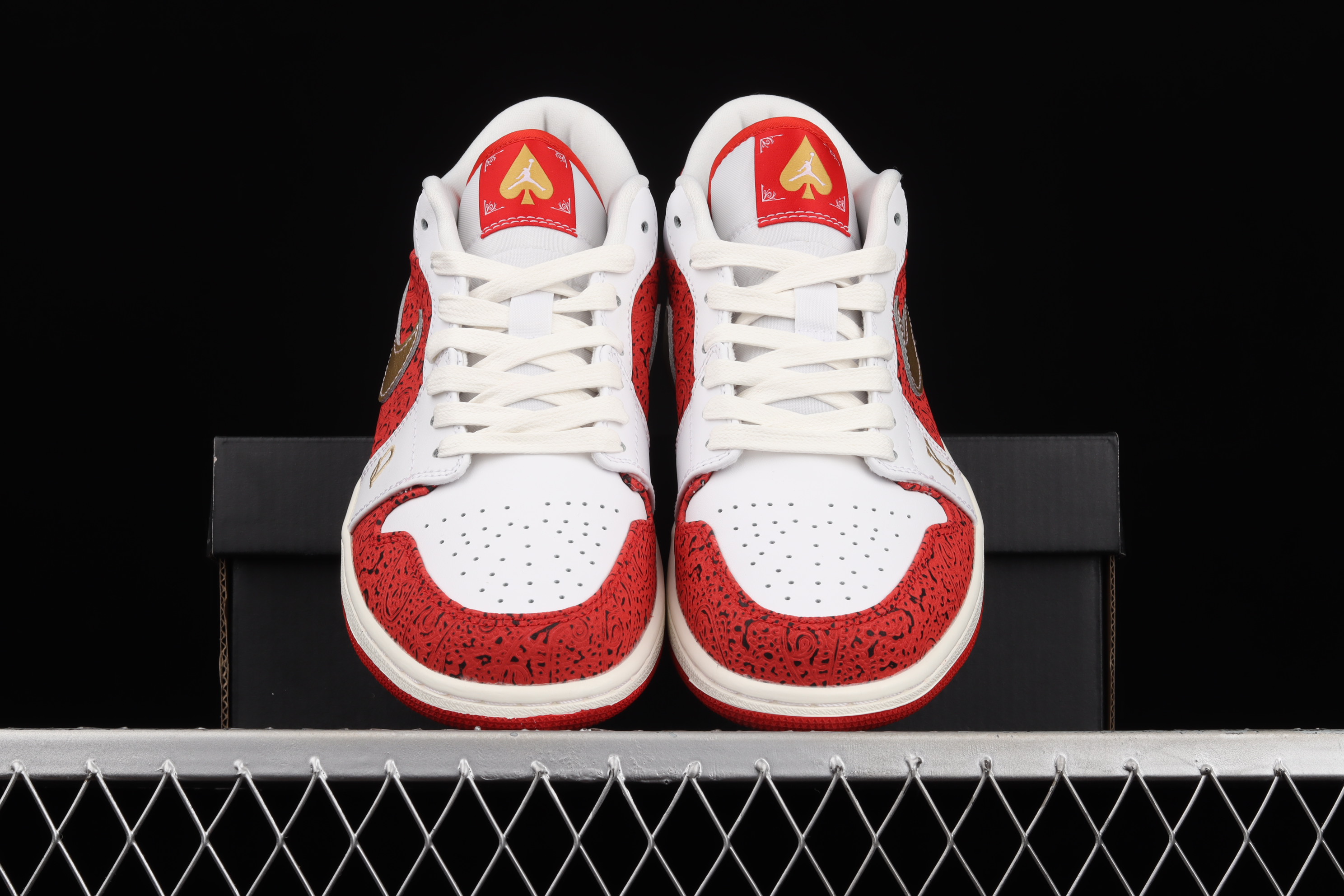 AJ1 White red gold low top culture leisure sports sneakers DJ5185-100 40-45