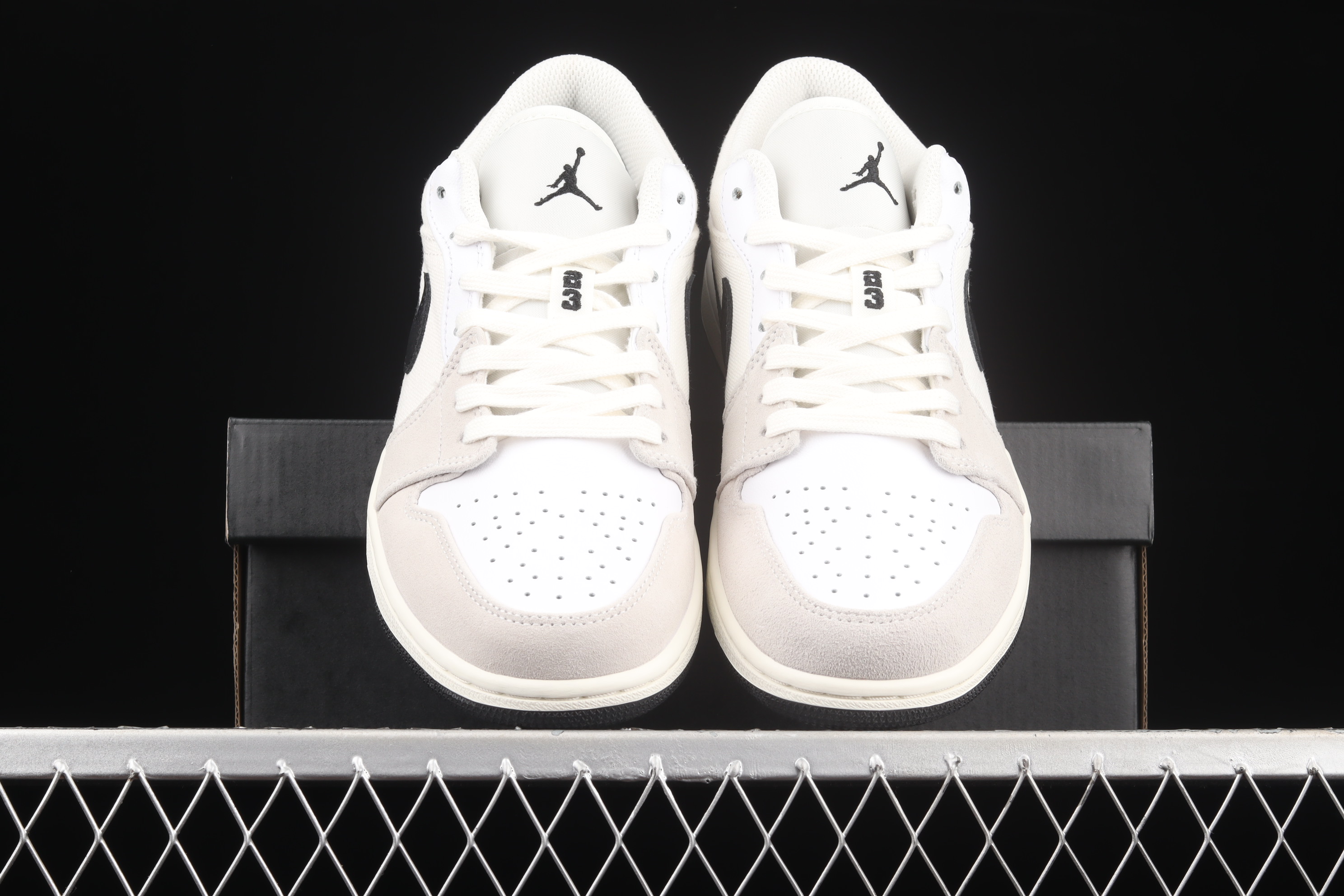 AJ1 White and black canvas stitching low top cultural leisure sports shoes DC3533-100 40-45
