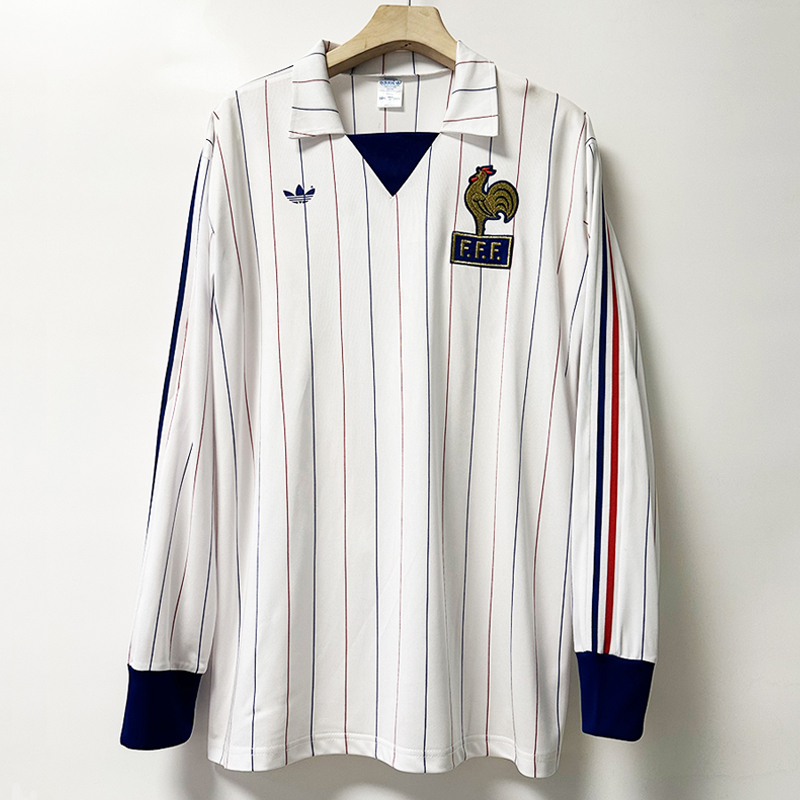 1980-1982 France away retro jersey Long sleeve