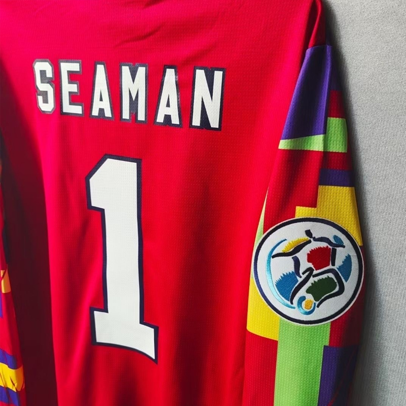 1996-1997 England long-sleeved goalkeepers retro jersey