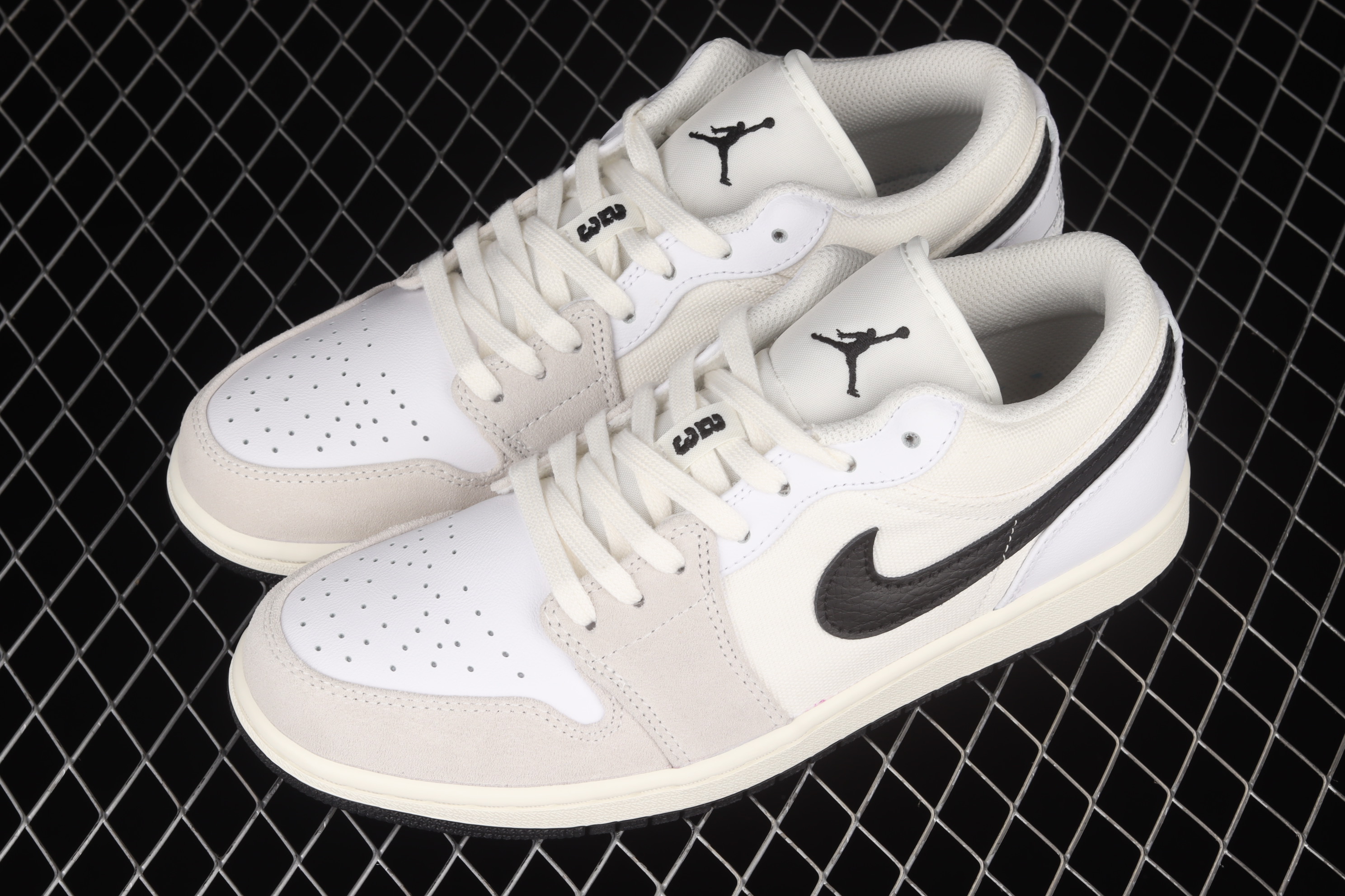 AJ1 White and black canvas stitching low top cultural leisure sports shoes DC3533-100 40-45