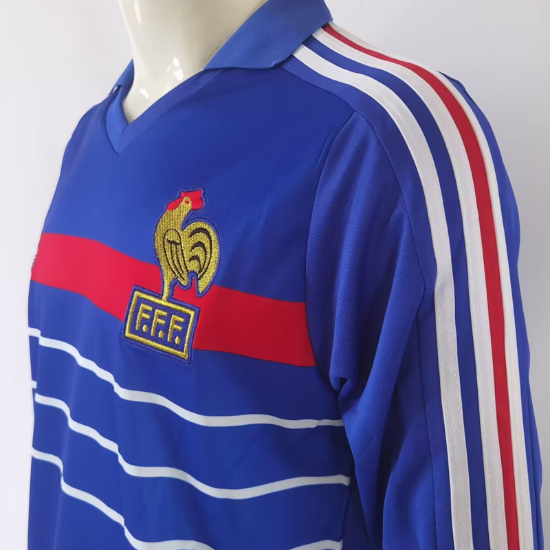 1982-1984  France home retro jersey Long sleeve