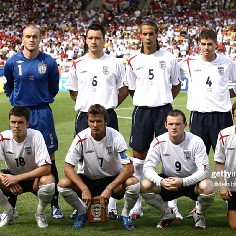 2006 England home long-sleeved throwback jersey