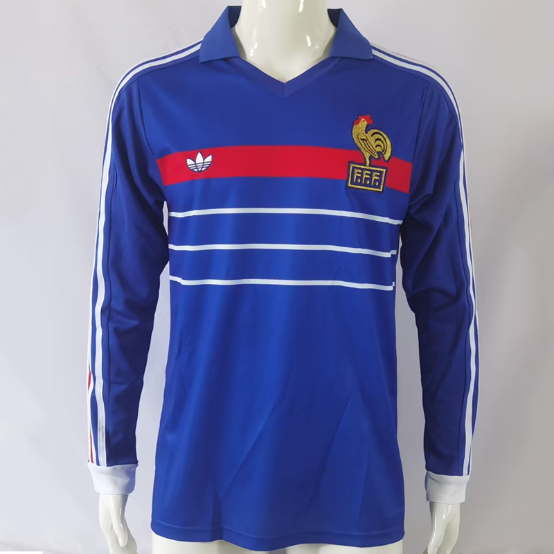 1982-1984  France home retro jersey Long sleeve