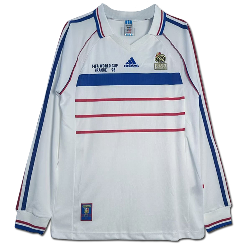 1998 France away retro jersey Long sleeve