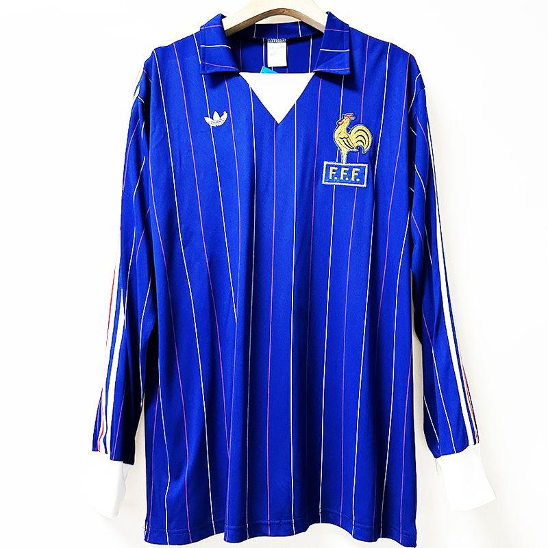 1980-1982 France home retro jersey Long sleeve