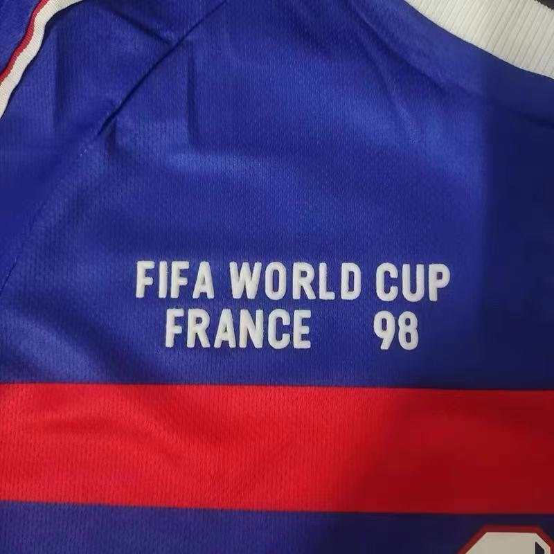 1998 France Home retro jersey Long sleeve