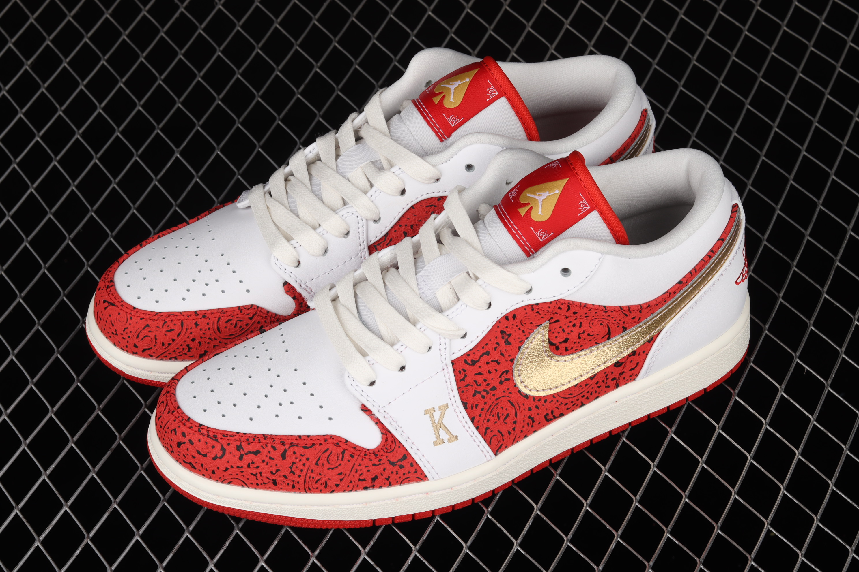 AJ1 White red gold low top culture leisure sports sneakers DJ5185-100 40-45