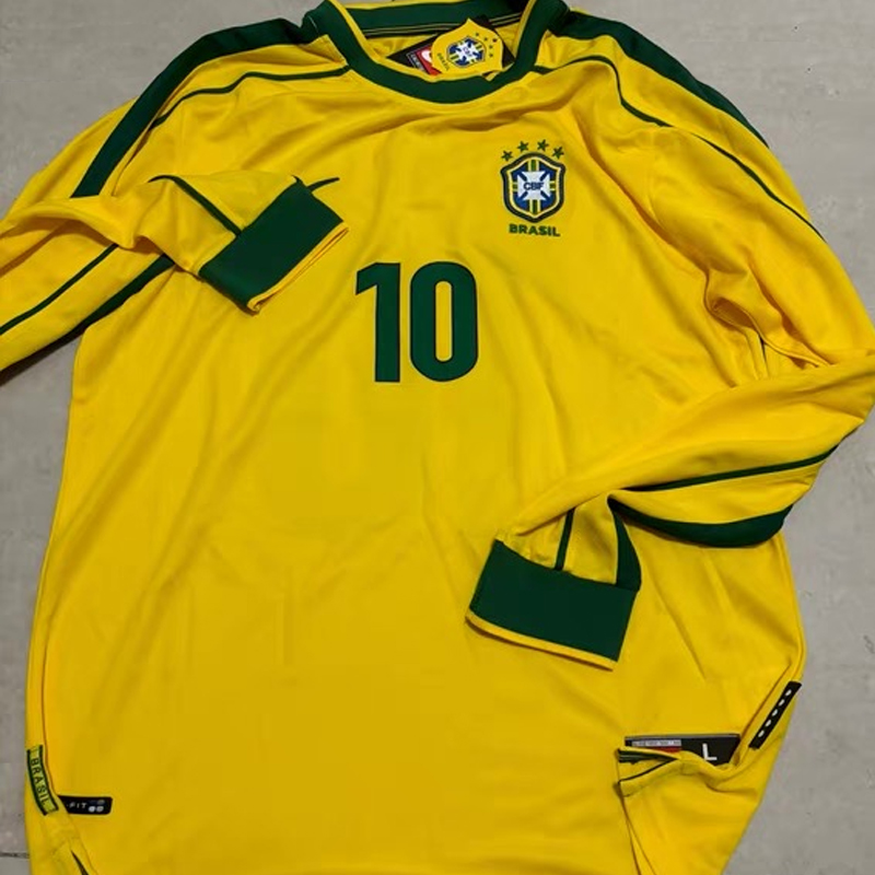 1998 Brazil Home long-sleeved  Retro Jersey