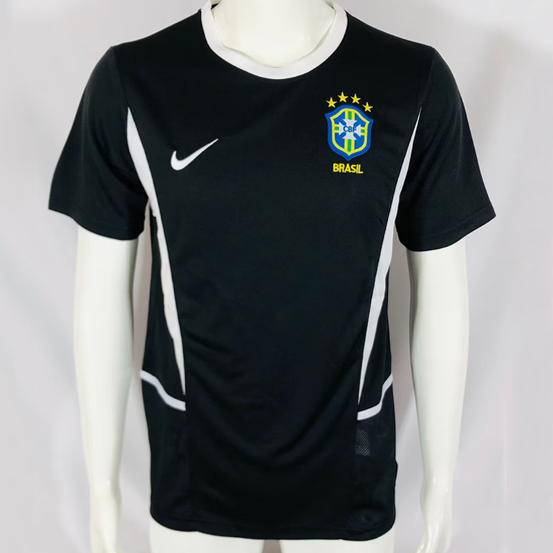 2002 Brazil goalkeeper black retro jersey